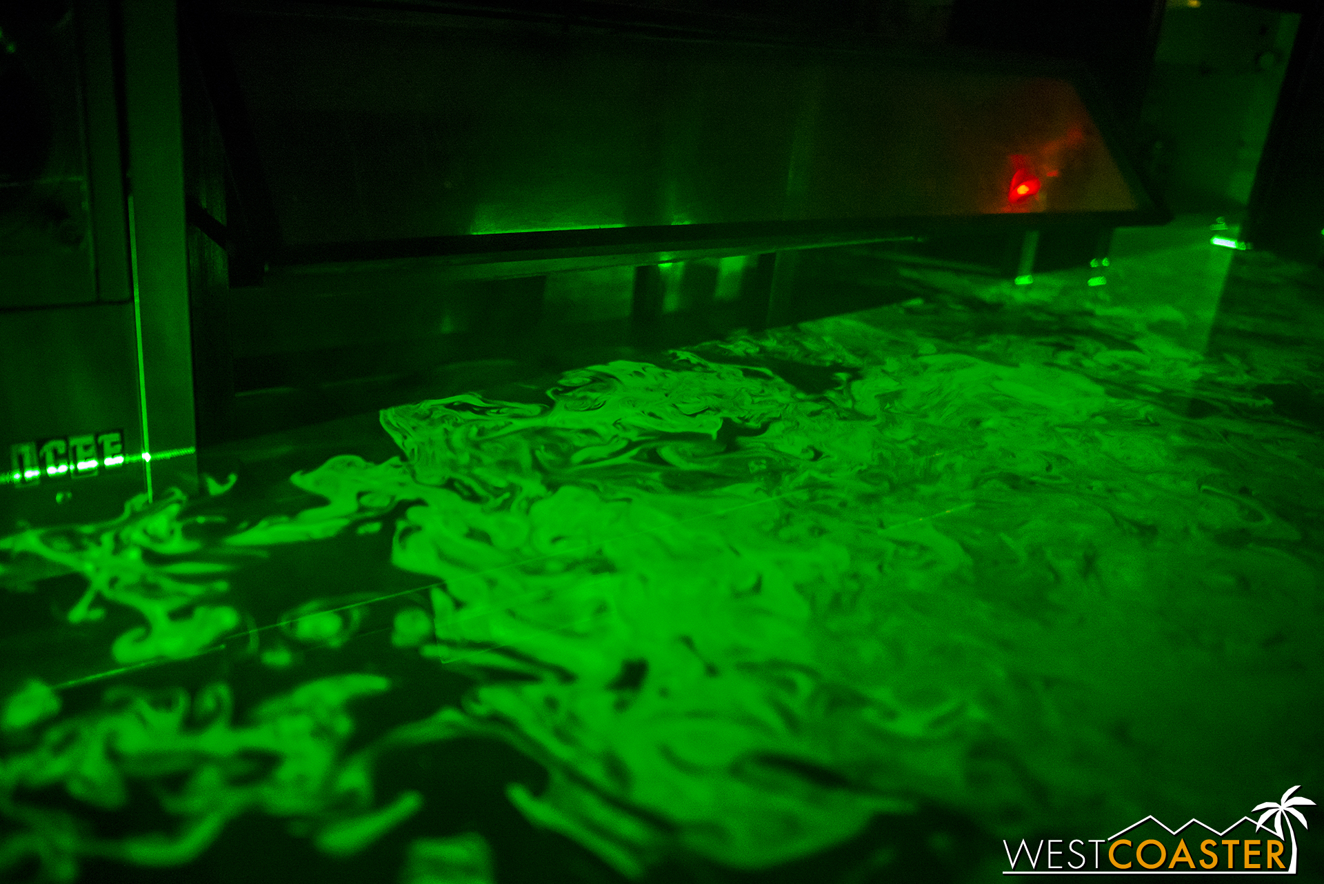  Fog, lasers, and cafeteria equipment from last year's maze filled this transition room. 