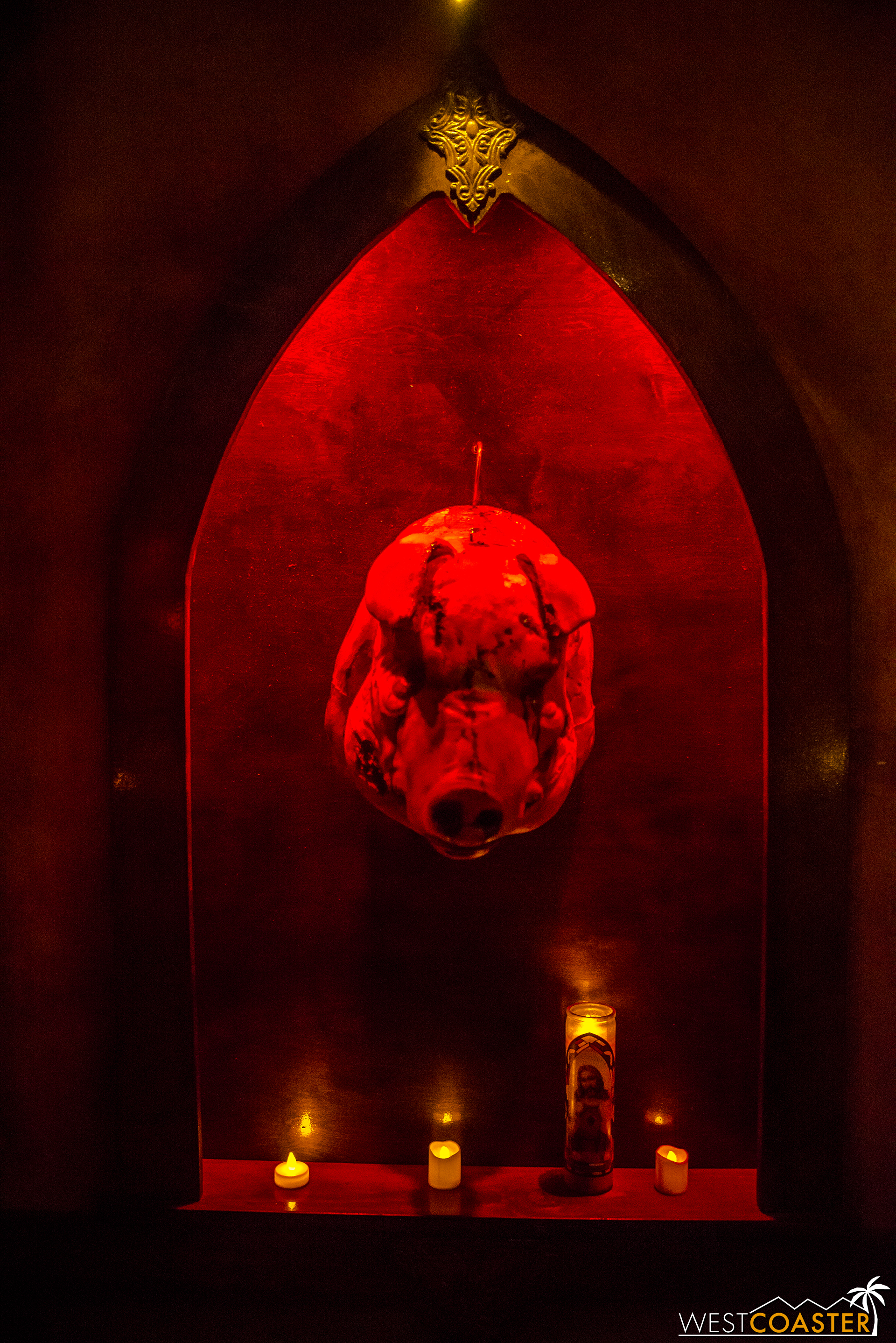  There are also pig heads, continuing the theme and imagery established last year.&nbsp; The pigs represent Paula's demons.   