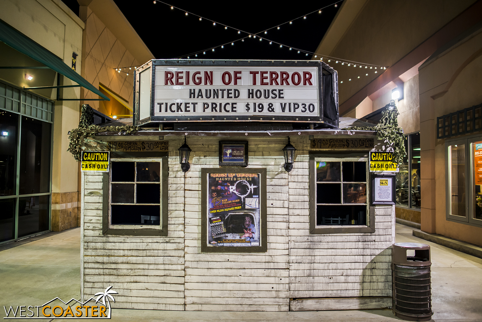 The ticket booth is the first sign of Reign of Terror, and also a place for guests to purchase tickets if they did not do so online.