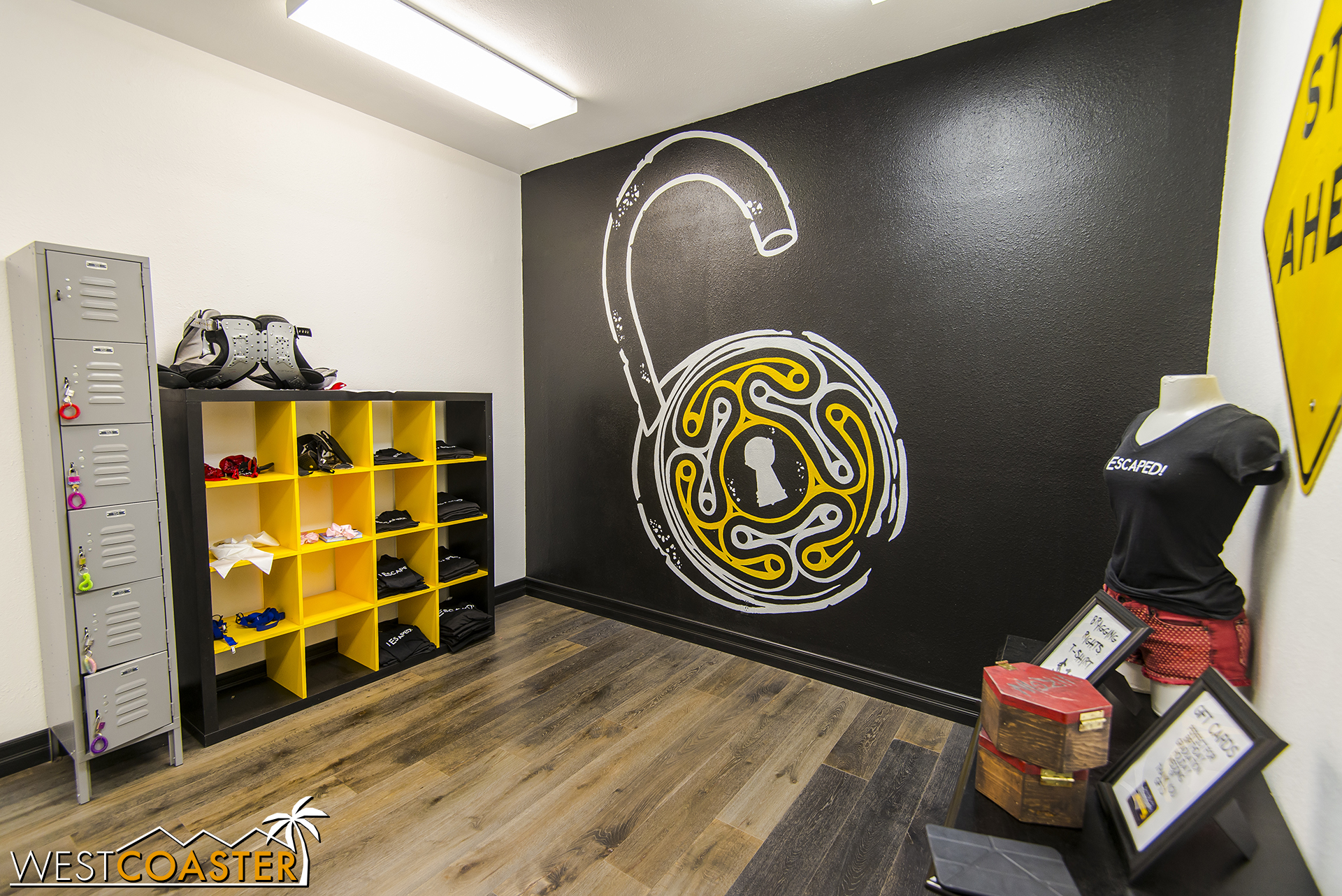Lockers available to store personal belongings. No cell phones are permitted inside the escape room at all.