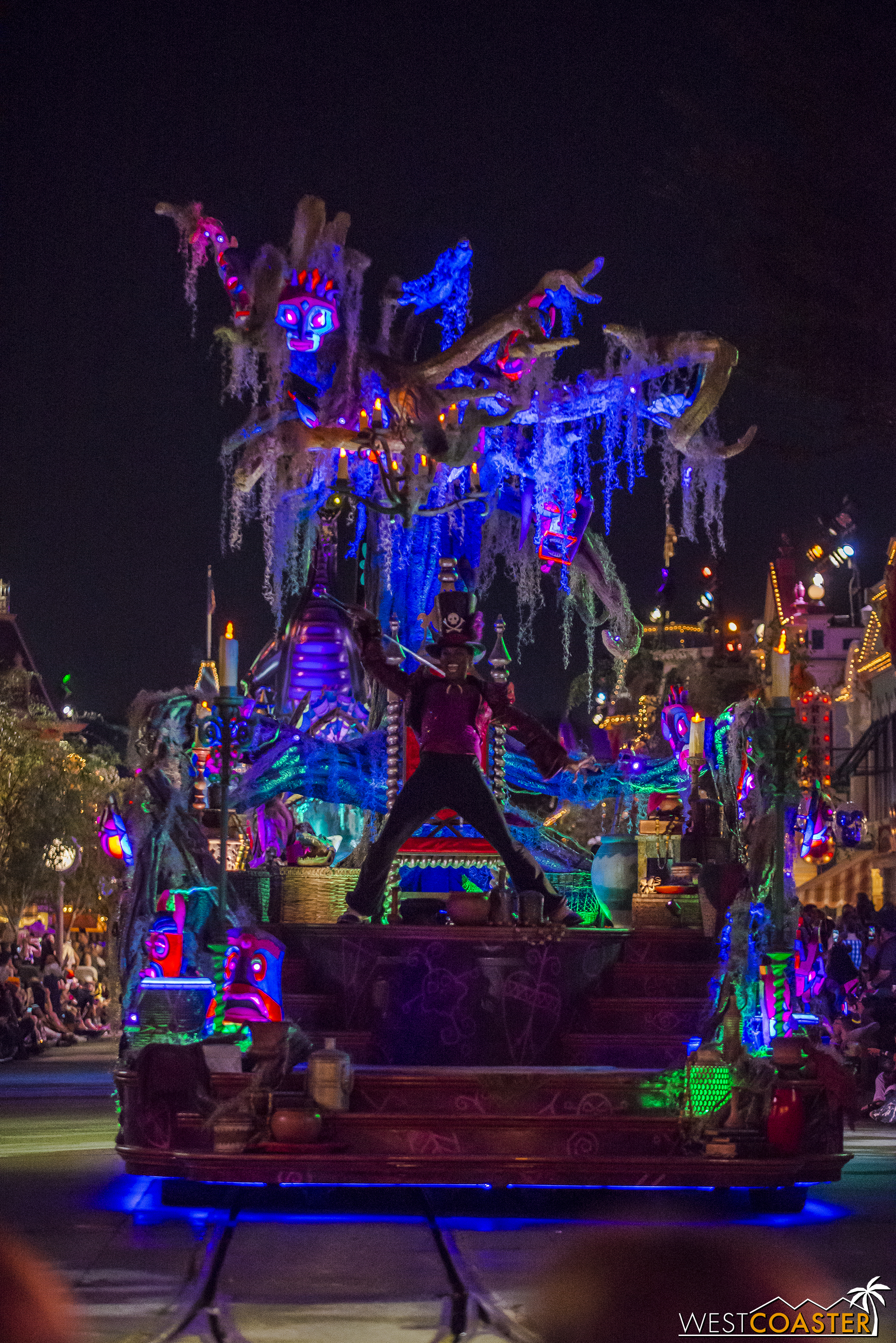  His  Princess and the Frog  float is a haunting spectacle. 