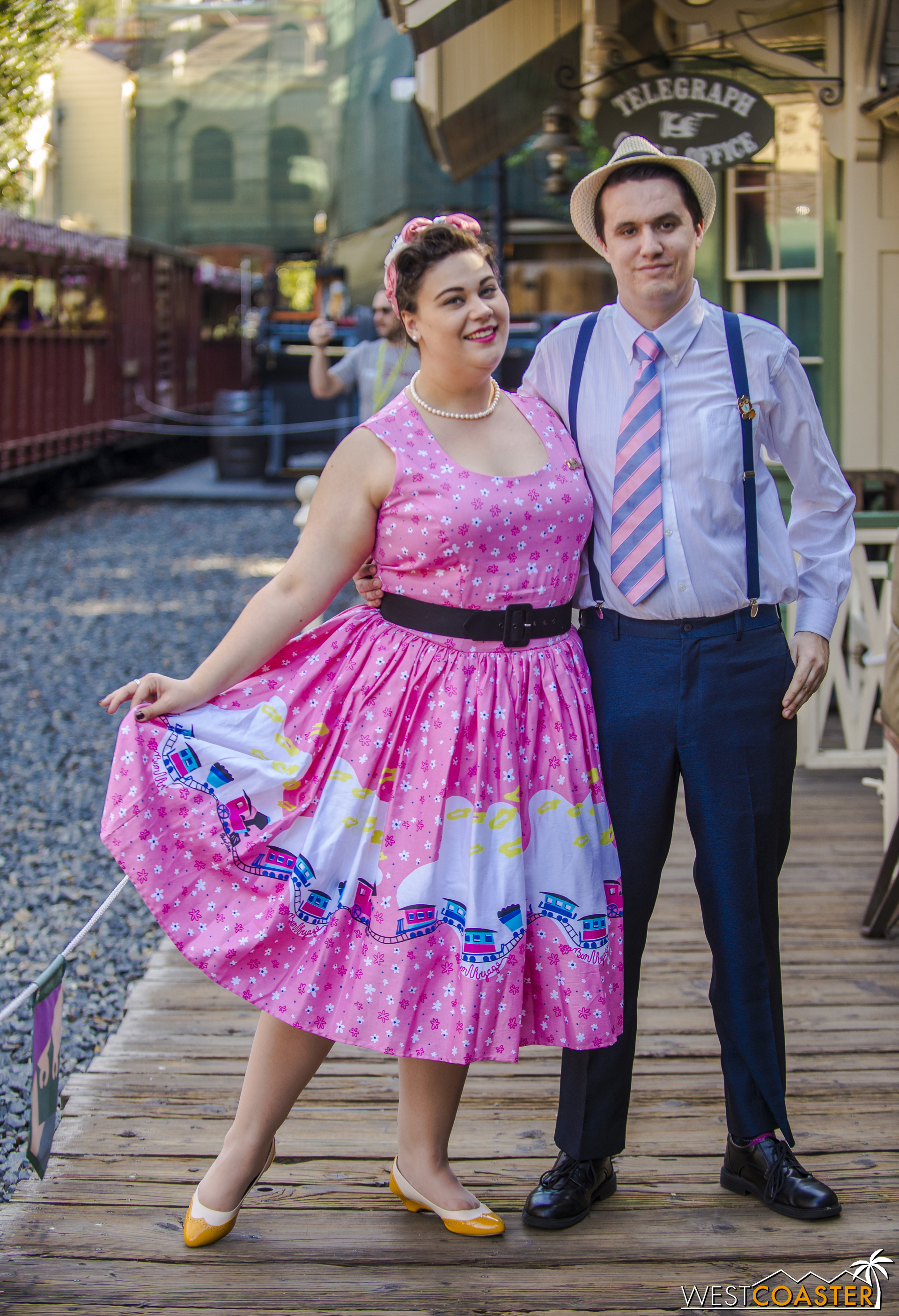  A train ensemble by the train station in New Orleans Square!   