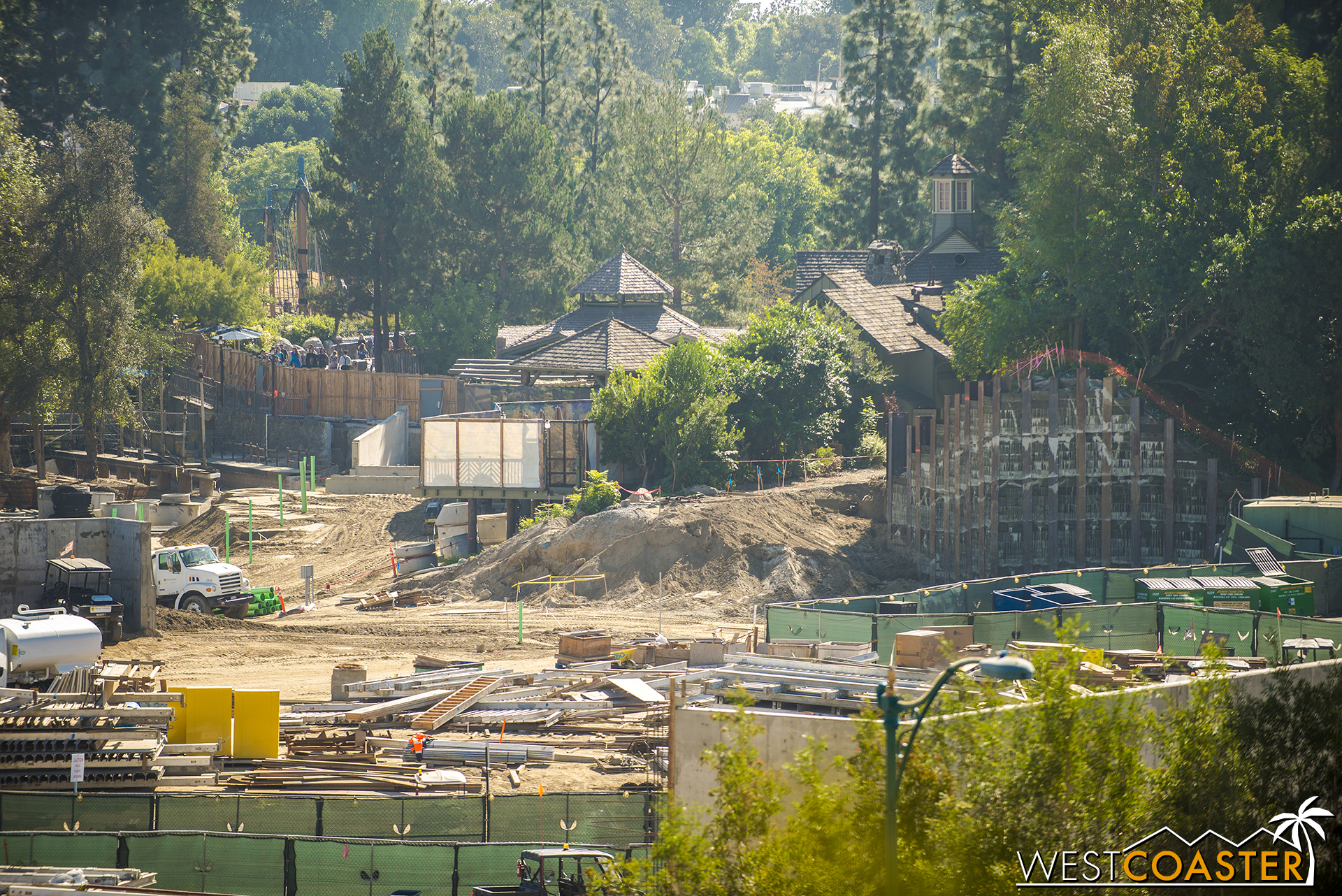  New retaining walls are going up on the side. 