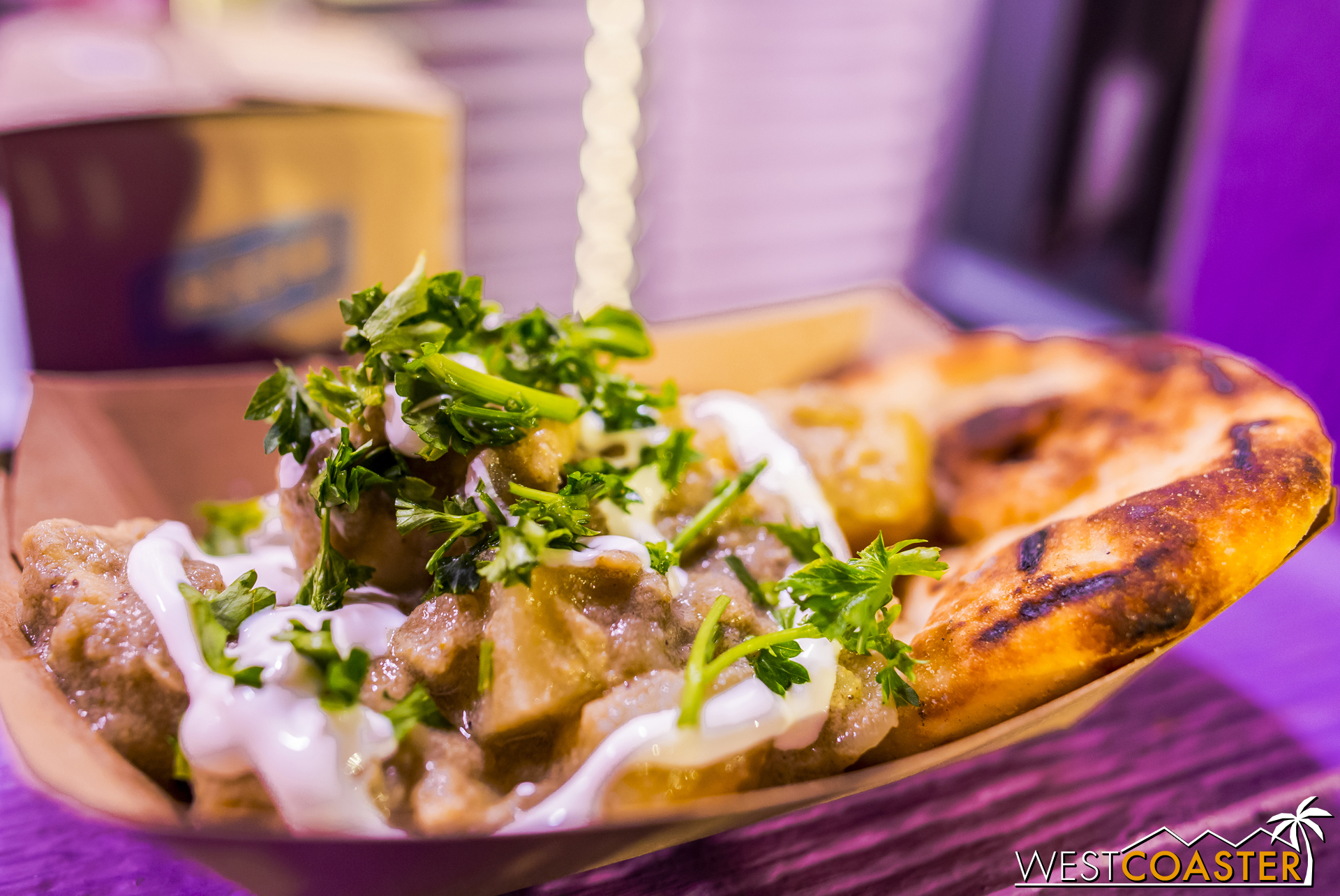  Chicken and Potato Curry with Kefir Cream and Grilled Naan 