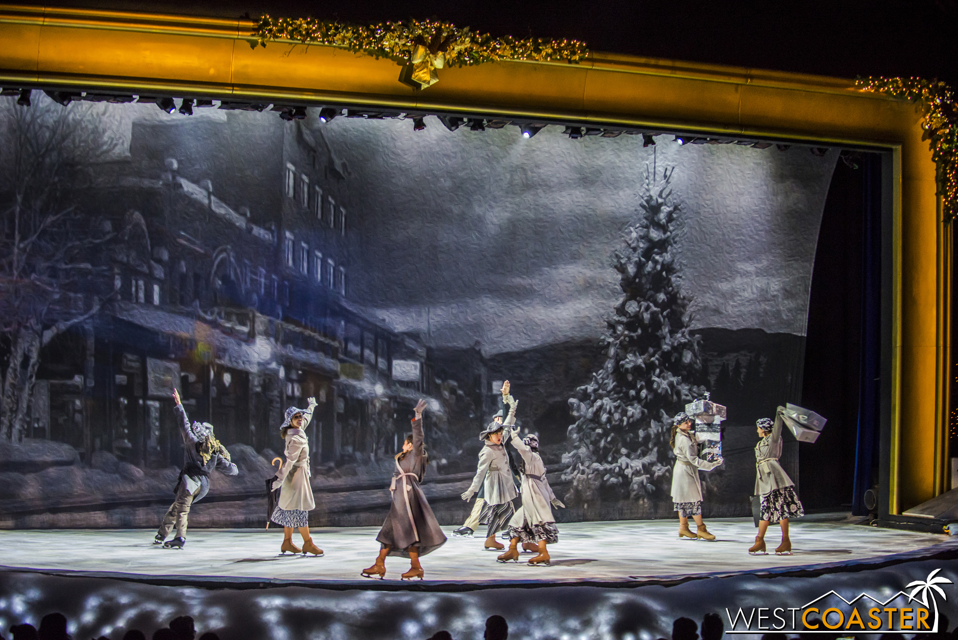 There are multiple segments in the show, including this one--my favorite, flashing back to Christmas from a bygone turn-of-century era. The 19th century!
