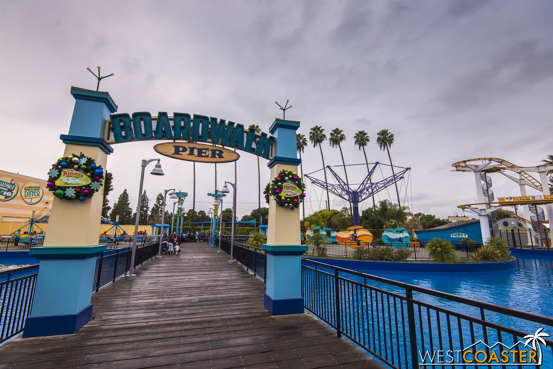 The Boardwalk goes for a groovy feel to holiday decorations.