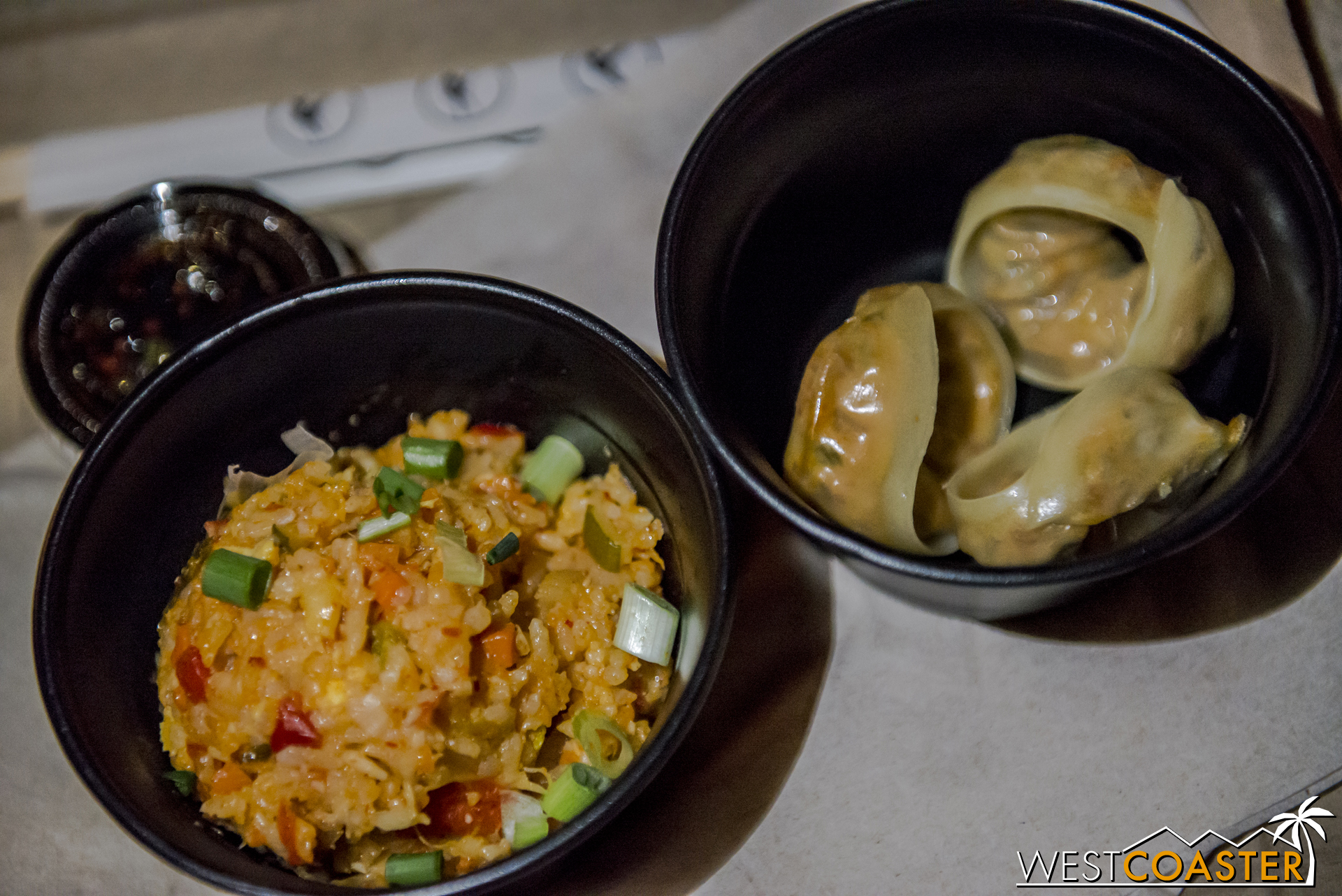  Kimchi Vegetable Fried Rice... actually very tasty and full of garlic flavor, and probably the best Marketplace value in terms of fillingness per dollar.&nbsp; The Steamed Vegetable Dumplings were also delicious, especially when dipped in their sesa