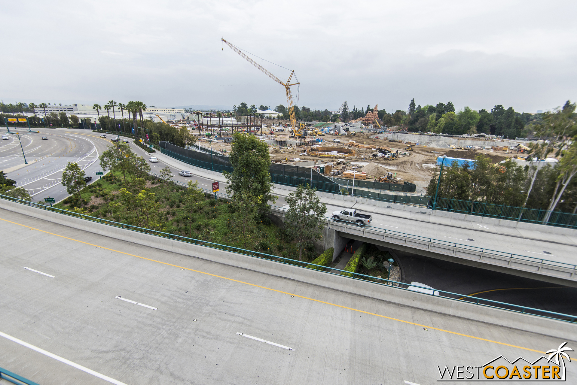 As you can see, a massive crane has landed (not literally) in the construction zone.