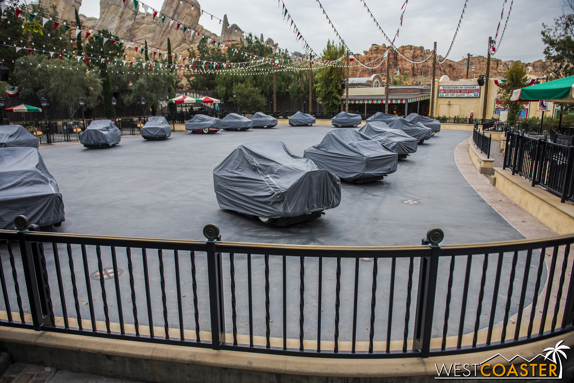  Luigi's Rollickin' Roadsters are NOT down for refurbishment; they just can't run when it's raining (or sprinkling, like it was Friday). 