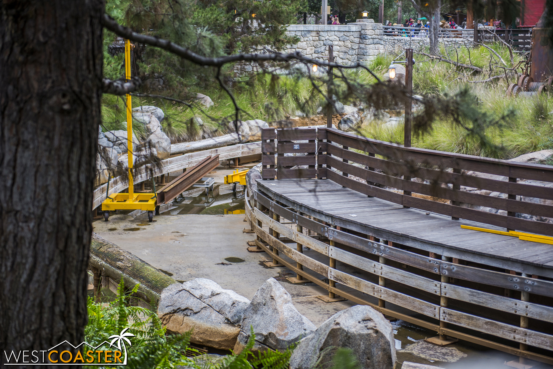  Fact: rafts cannot function through a flume drained of water. 