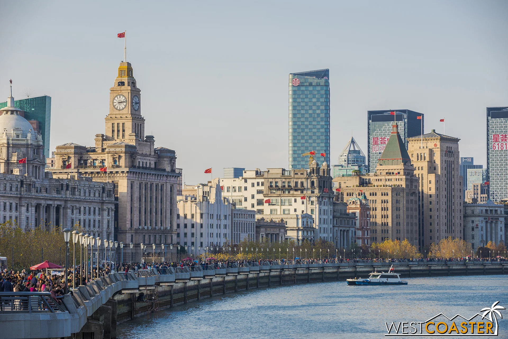 The Bund, on the west side of the Huangpu River, is old Shanghai and filled with classical European influences stemming from 19th century imperialism.