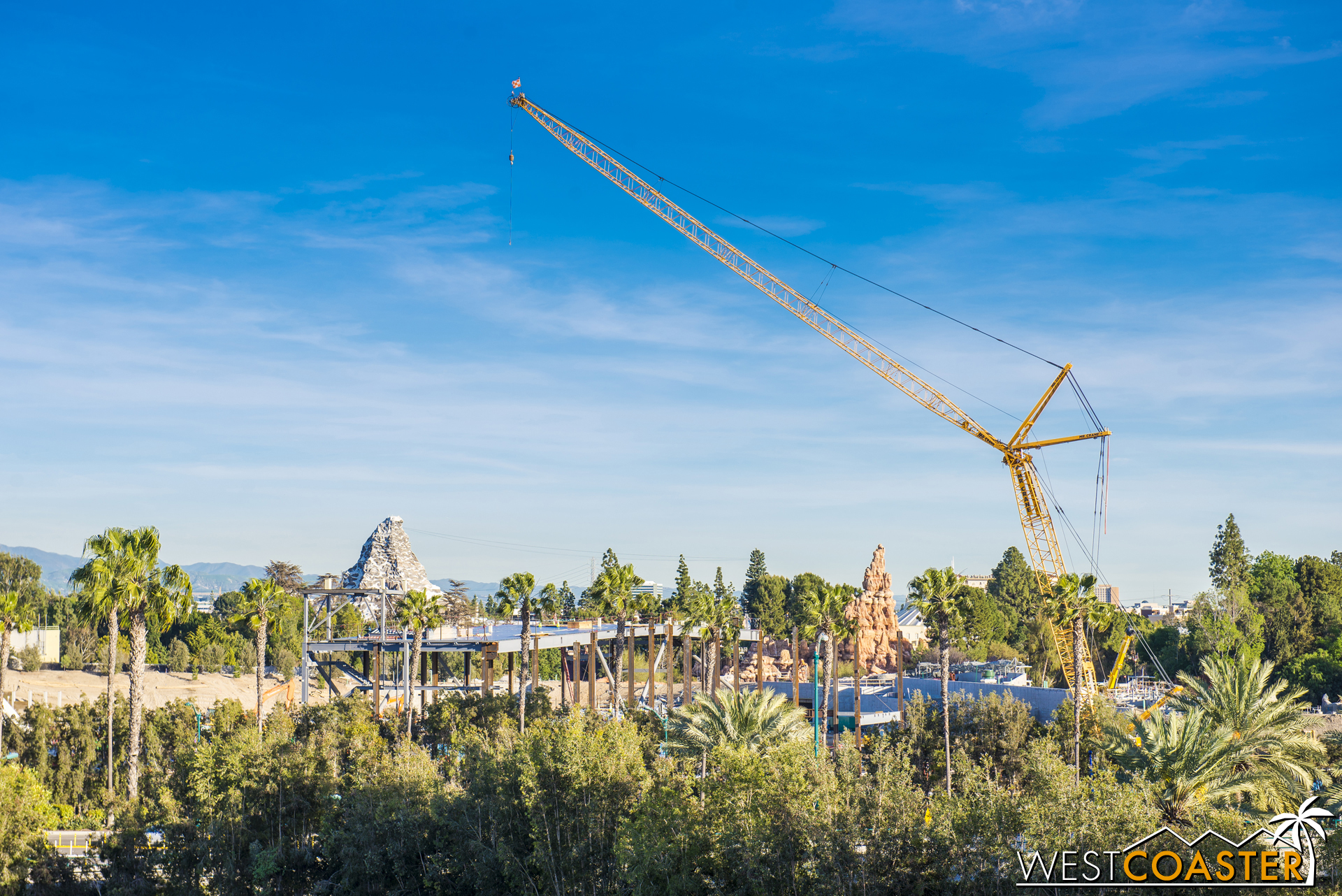 Having thrown up a couple bays of steel relatively quickly, progress is now moving sideways in the direction of the "trench" and "circular pit" area of the grounds.