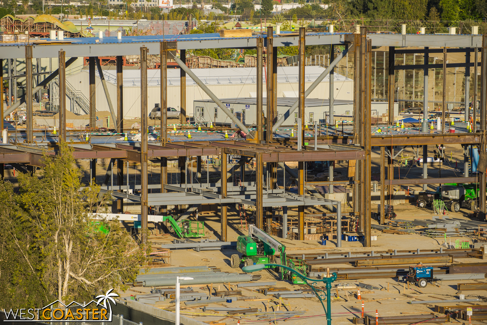  As we pan across the building, we can see framing for interstitial mezzanine spaces being framed up within the high bay floors. 