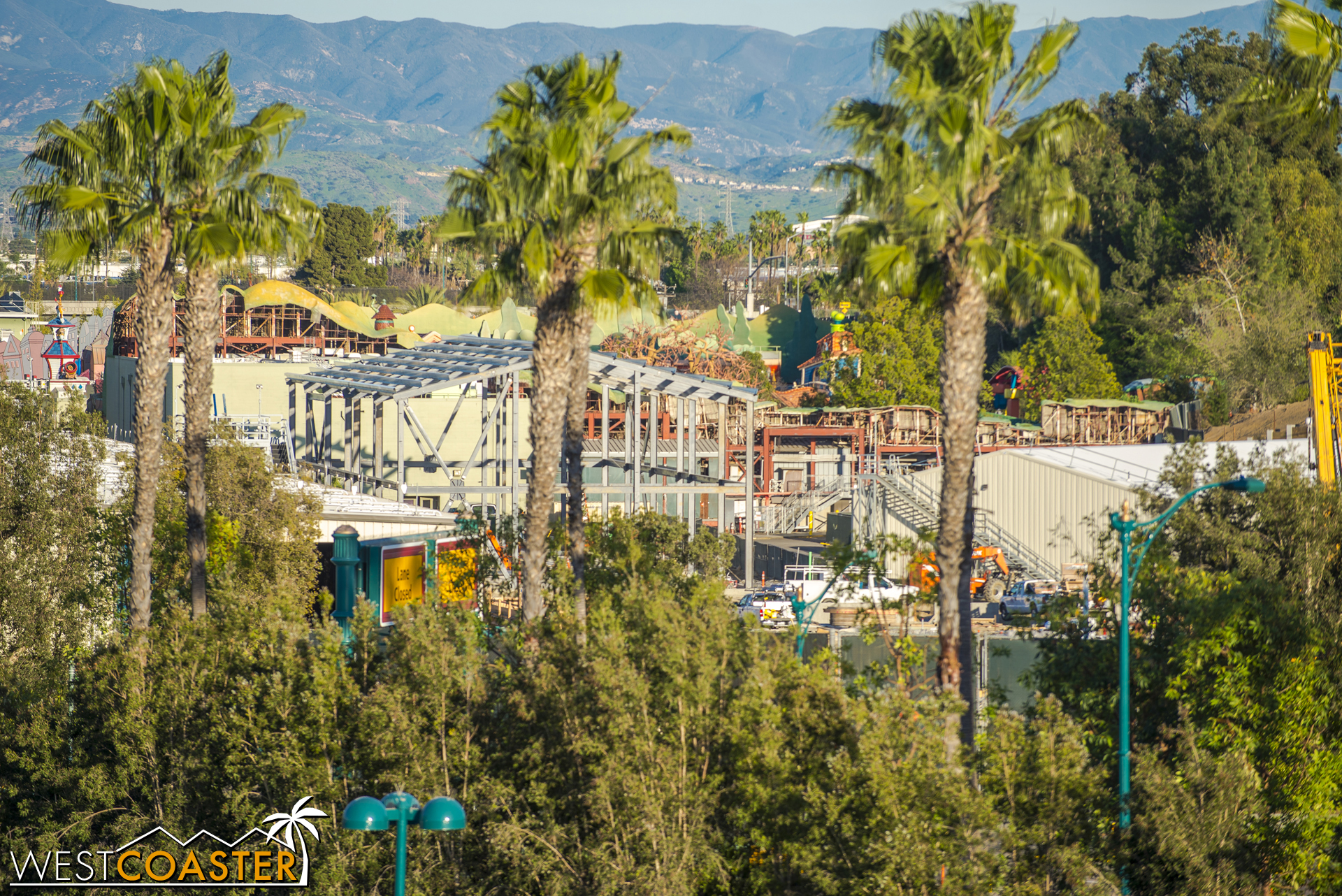  In the back of the site, near Mickey's Toontown, that giant shed building looks nearly fully framed. 