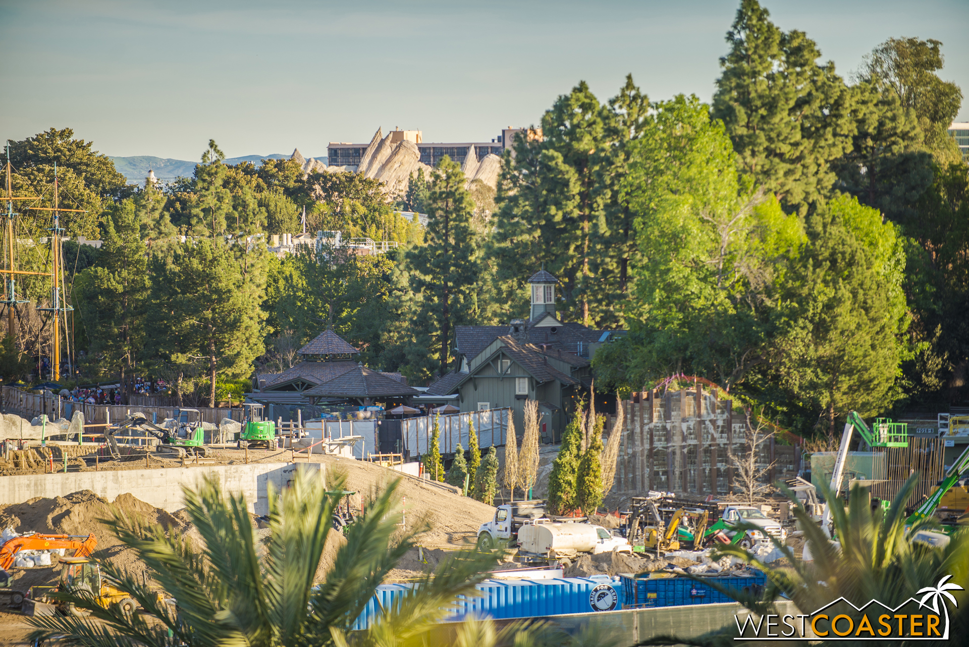 Zooming all the way to the opposite end of future "Star Wars" Land, we have the Hungry Bear Restaurant area.