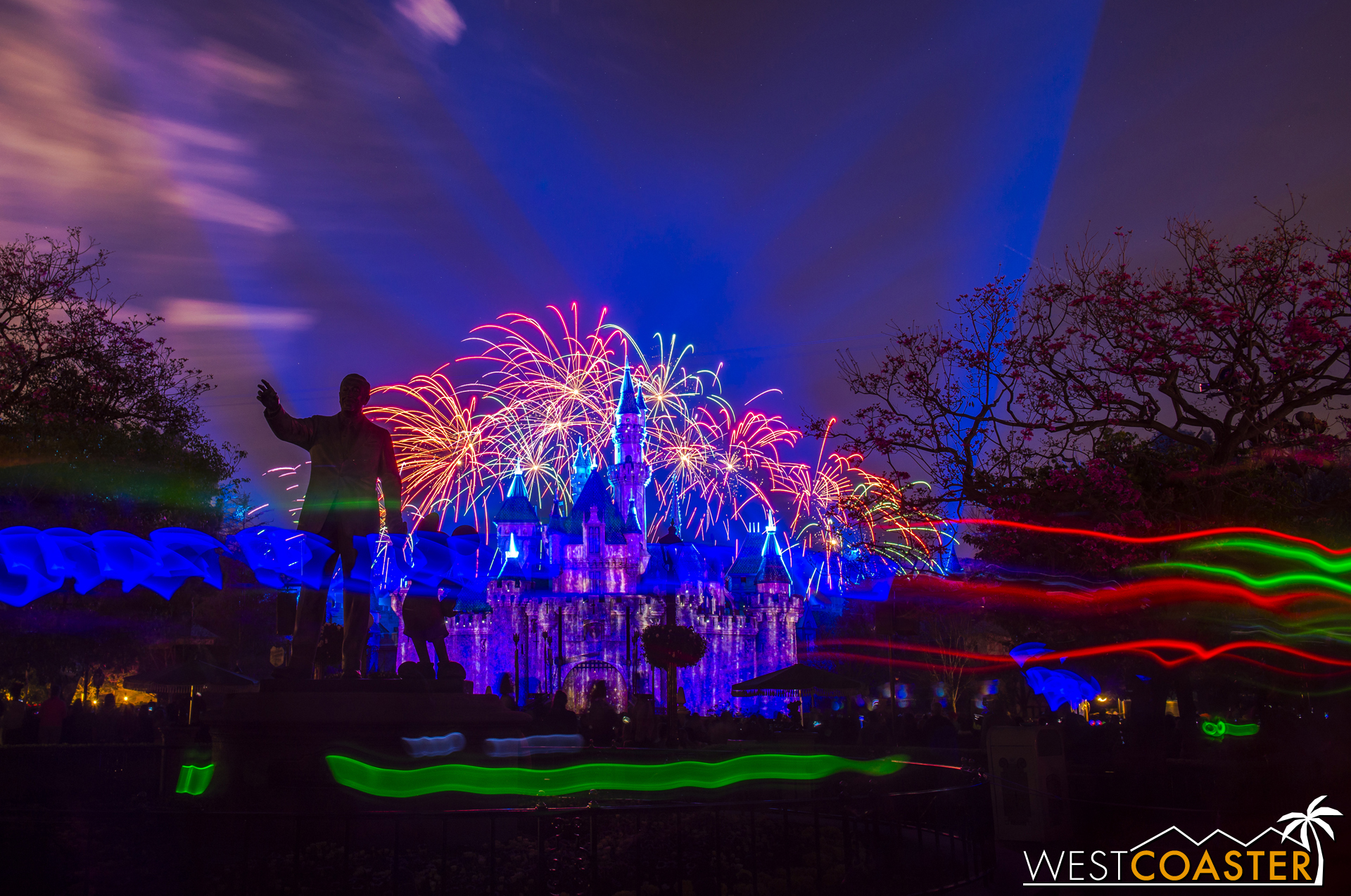 I thought I could breeze through a fireworks photography session, but the Friday show ended up being cut partway into the show due to the return of winds after the start of the show.