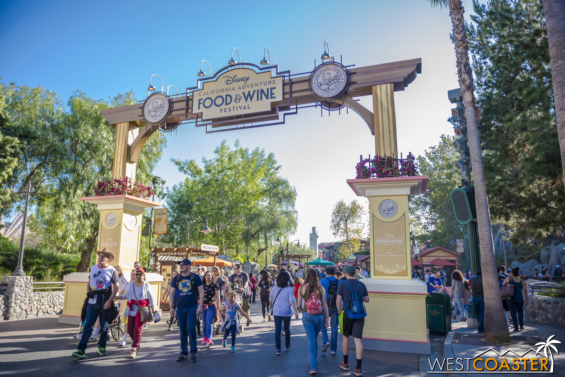  Entering the Pacific Wharf / Paradise Pier portion of the Festival Marketplace, after passing by Carthay Circle. 