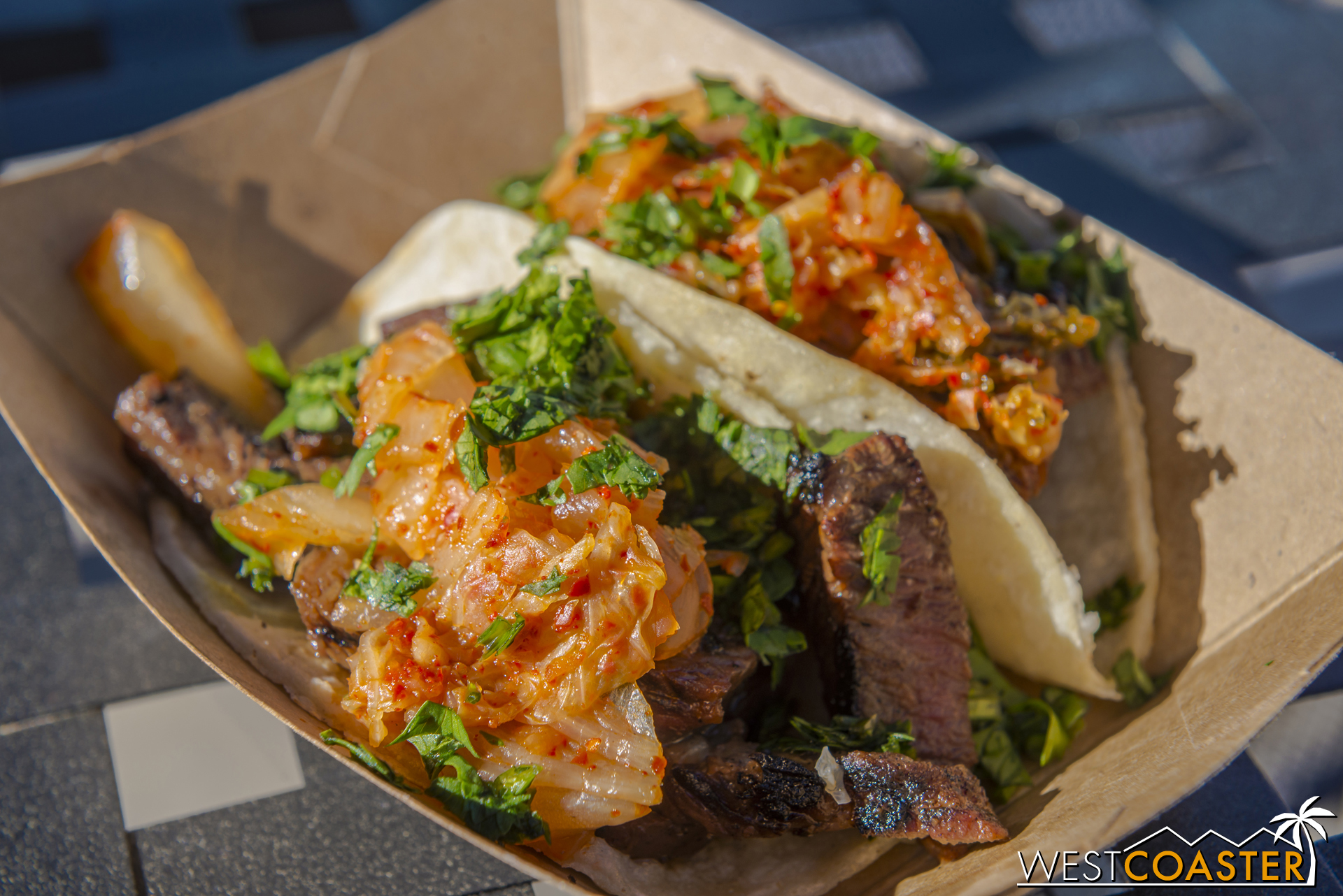  From LA Style:  Korean Barbecue Beef Short Rib Tacos  with Kimchi Slaw ($7.00) 