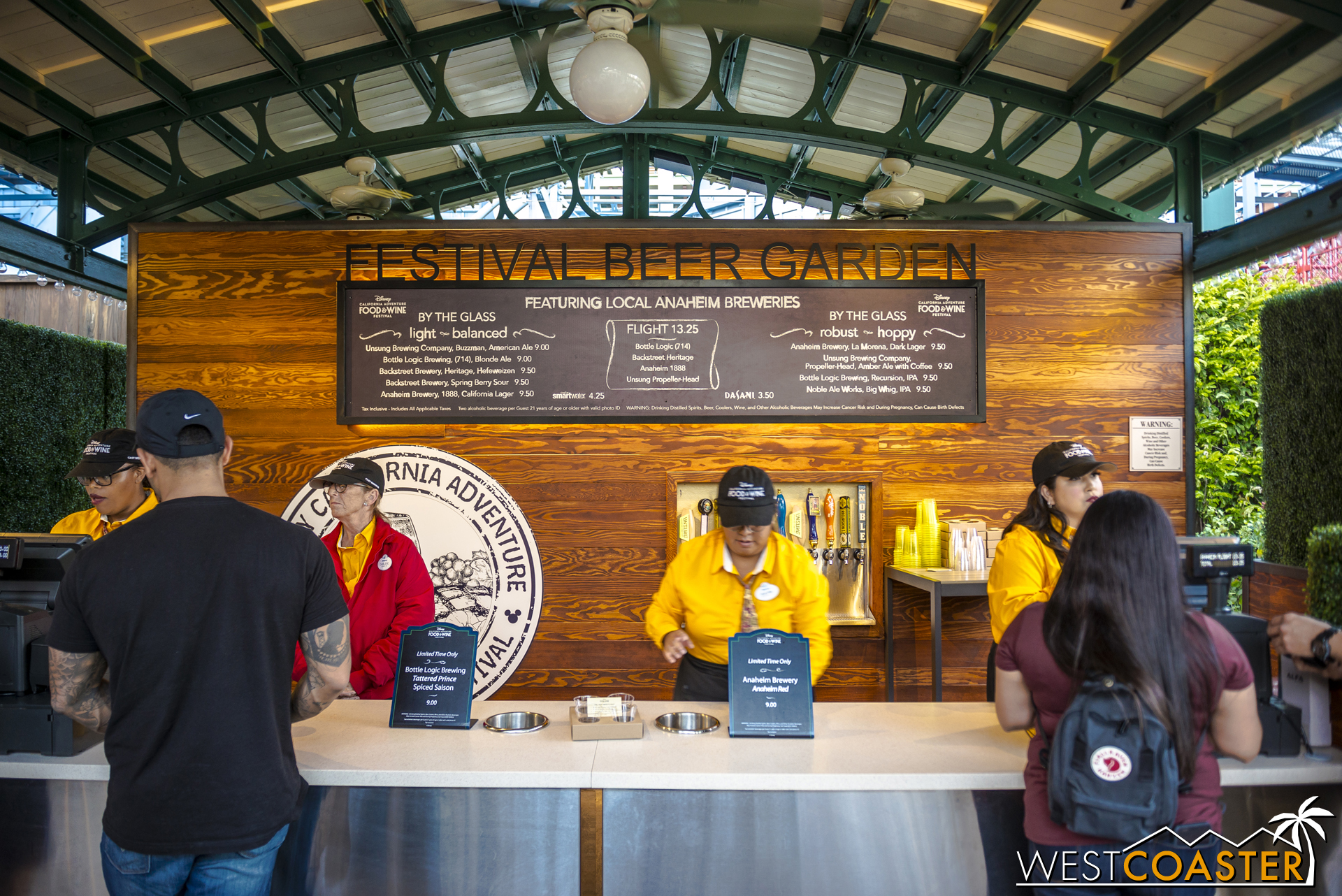  In the same area, beside the gazebo and in the shadow of Goofy's Sky School, the Festival Beer Garden adds more beer options to DCA's already broad collection. 