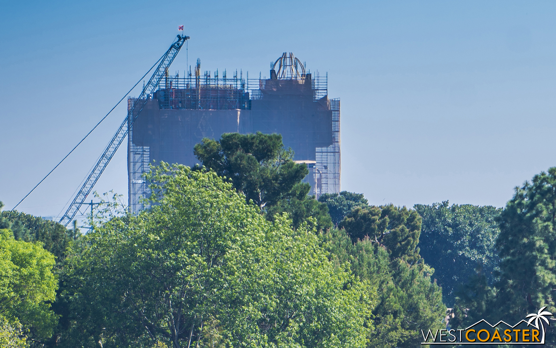  The under refurbishment NOT-Tower of Terror has been an ever looming presence during its makeover, but its exterior changes are starting to take shape. 