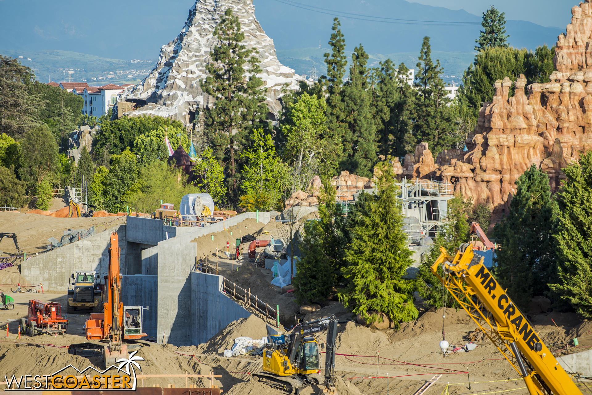 More trees have been added along the berm, obscuring some of the construction previously plainly visible.