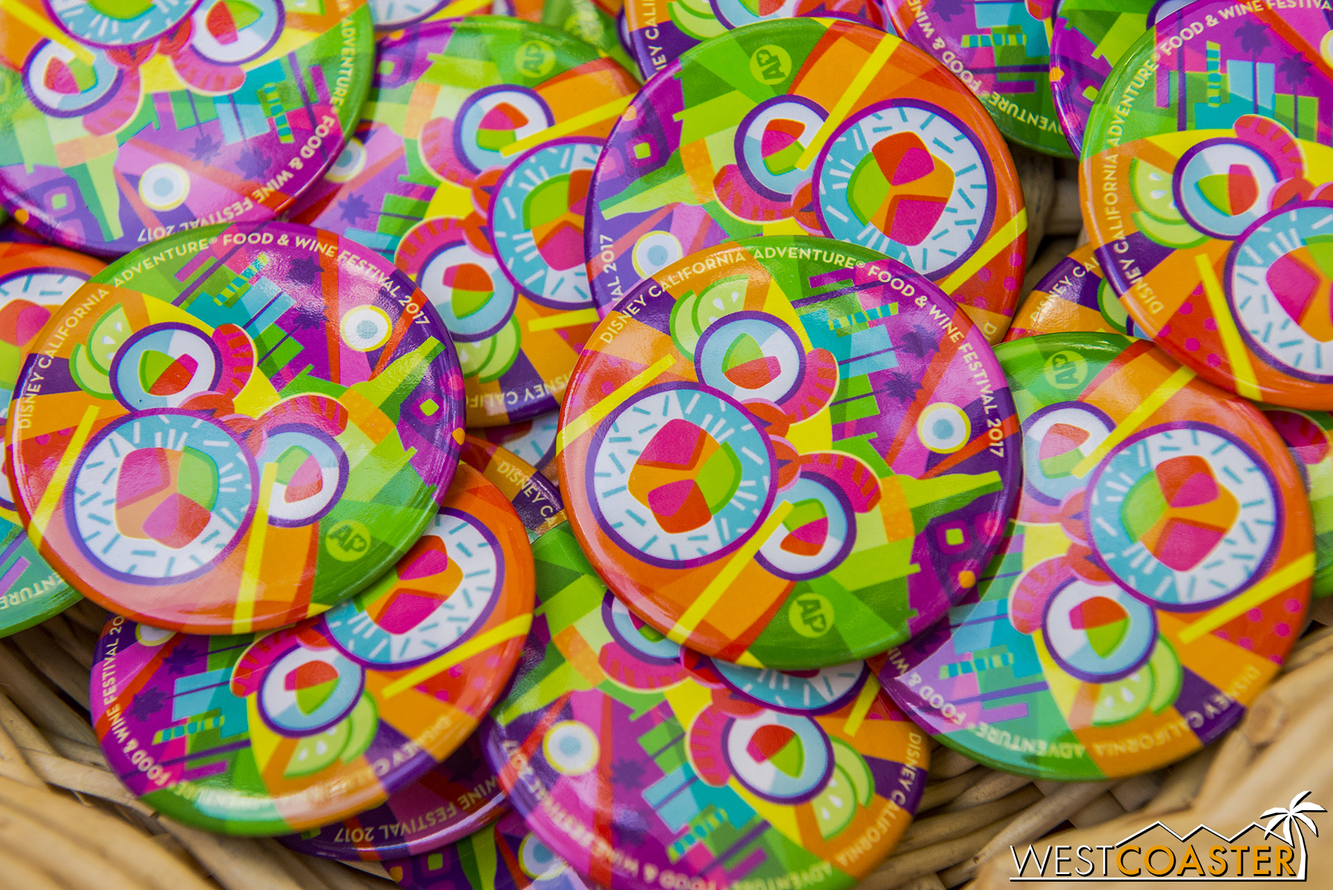  And also this week's.&nbsp; I like the colorful designs of this year's buttons! 