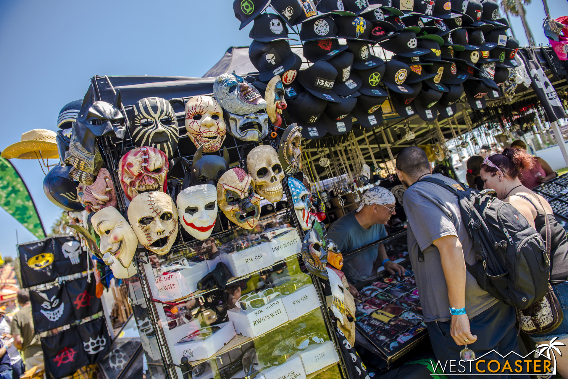  There were also vendors selling various types of merchandise, including masks. 