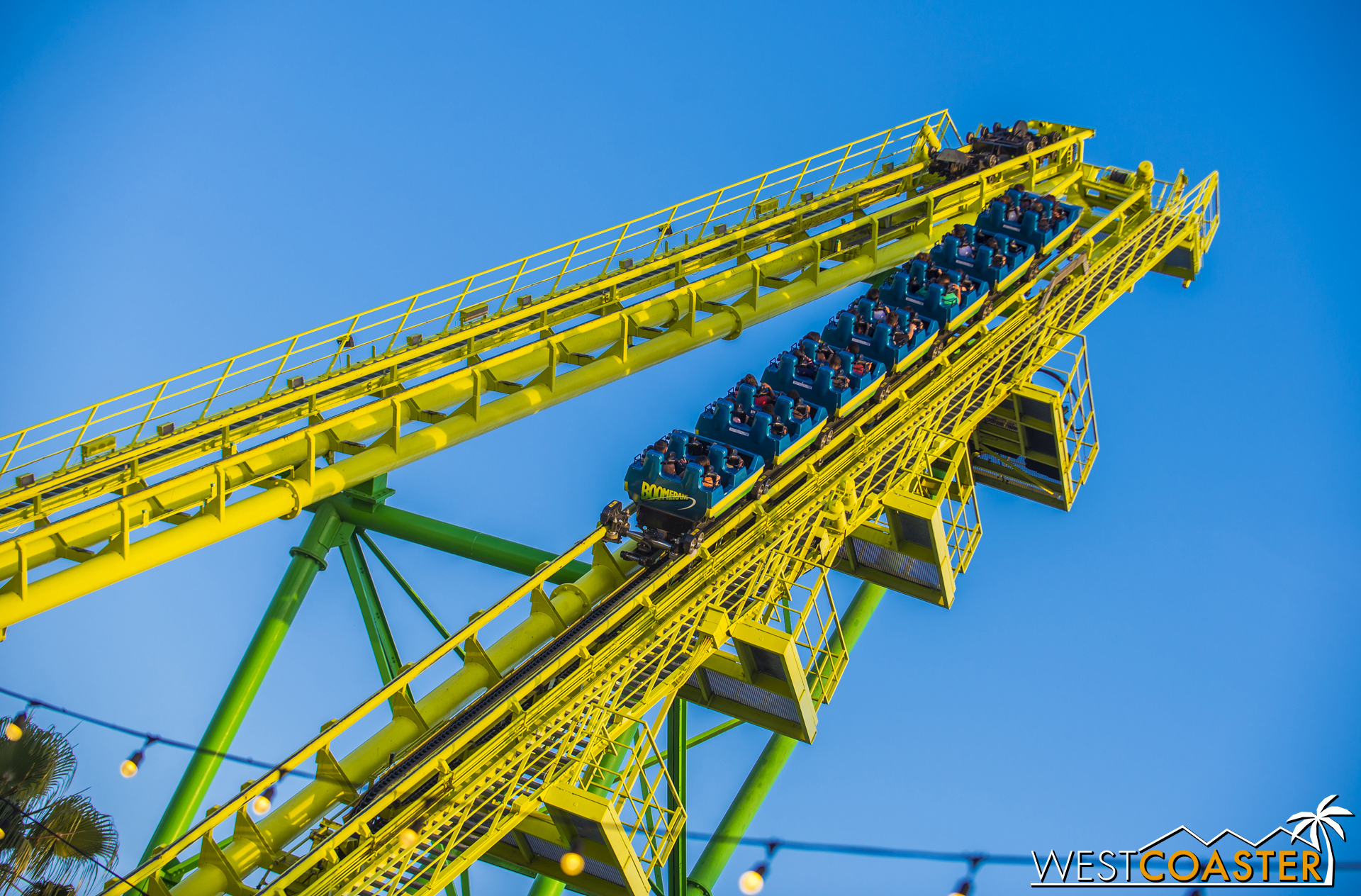  The second lift hill, leading to the reverse portion of the ride. 