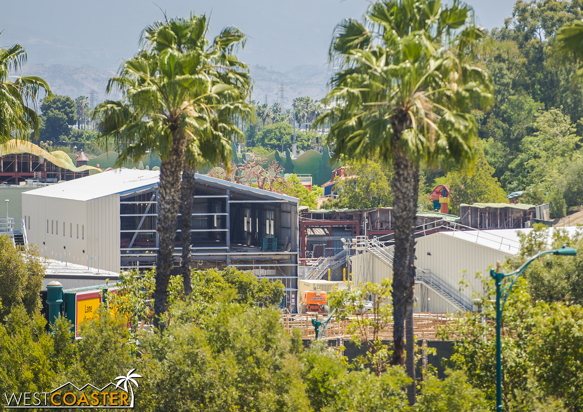  Lets head over to that other backstage building we've been covering for several months.&nbsp; It's getting skinned, but do you notice something else? 