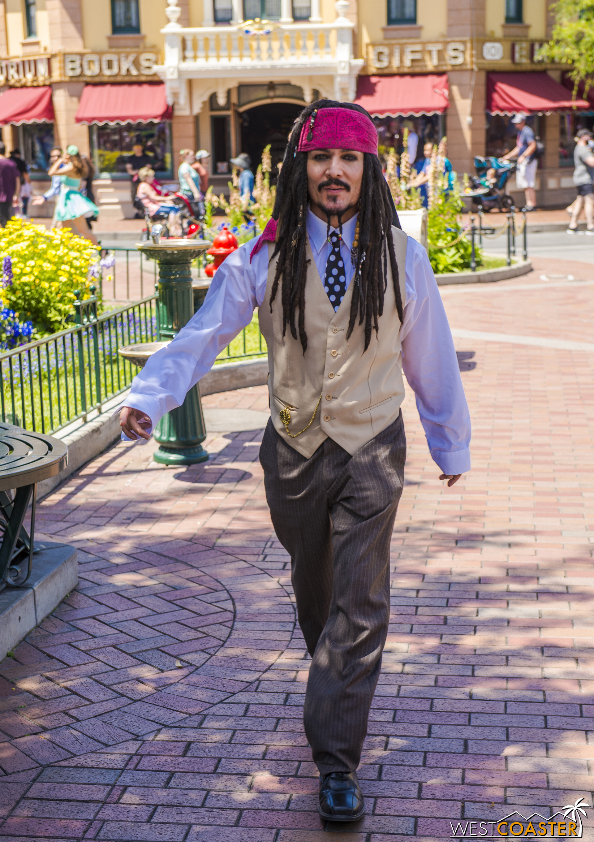  Frequent Disneyland visitors may recognize this gentleman, who typically walks around looking like Captain Jack Sparrow. 