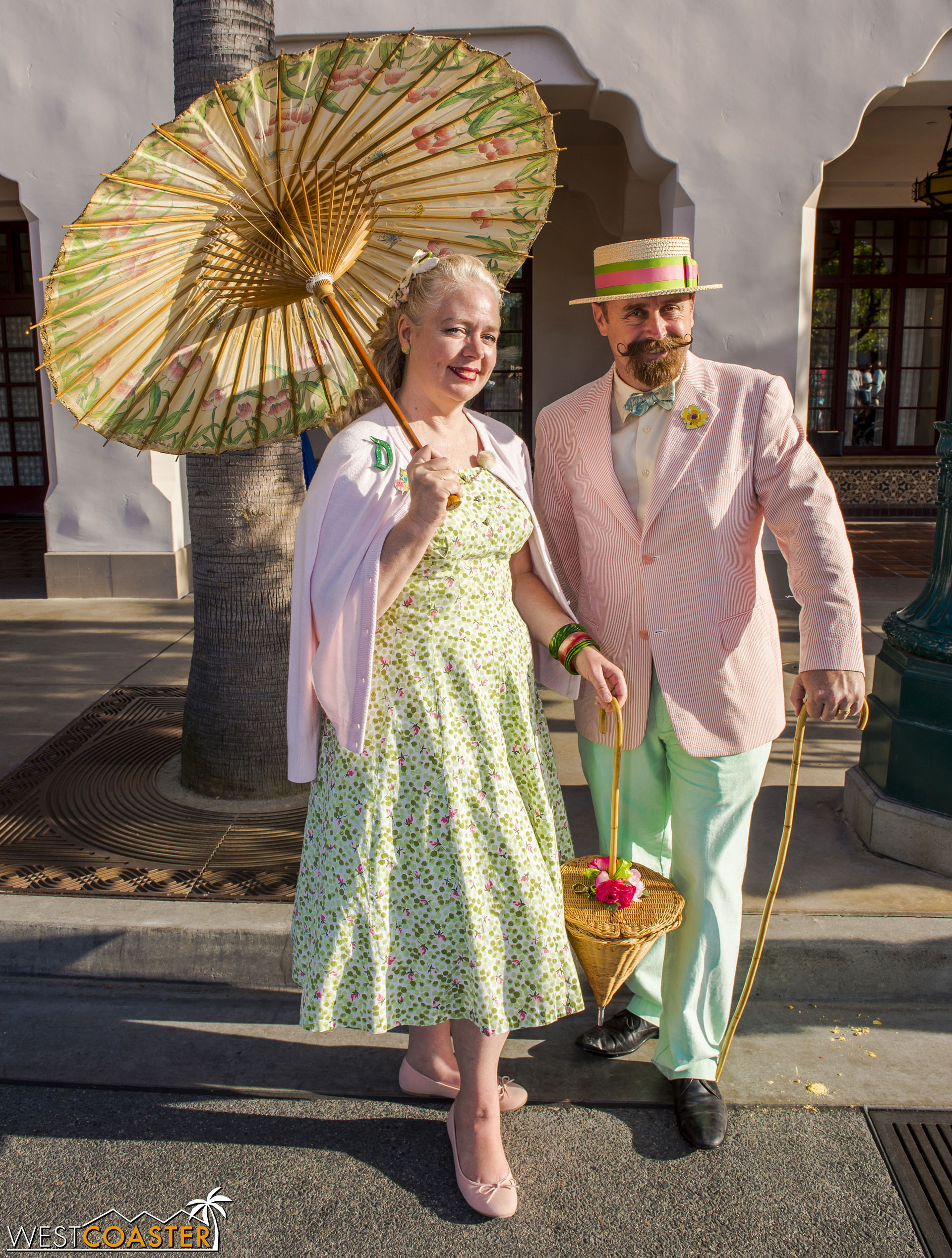  This couple imbibes full springtime and Easter vibrance. 