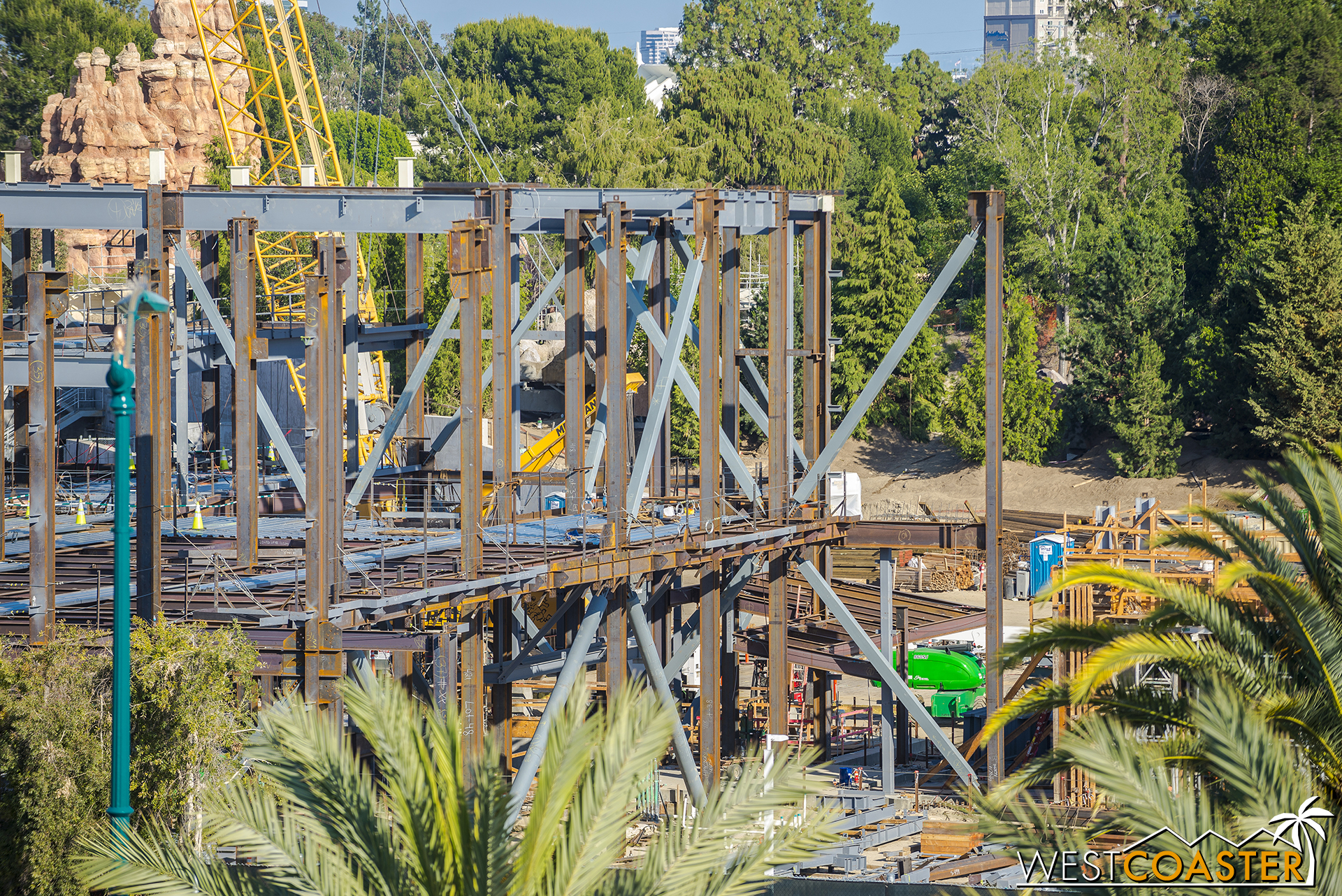  Here's a close-up of those beams and columns and braces for all of you construction porn enthusiasts. 