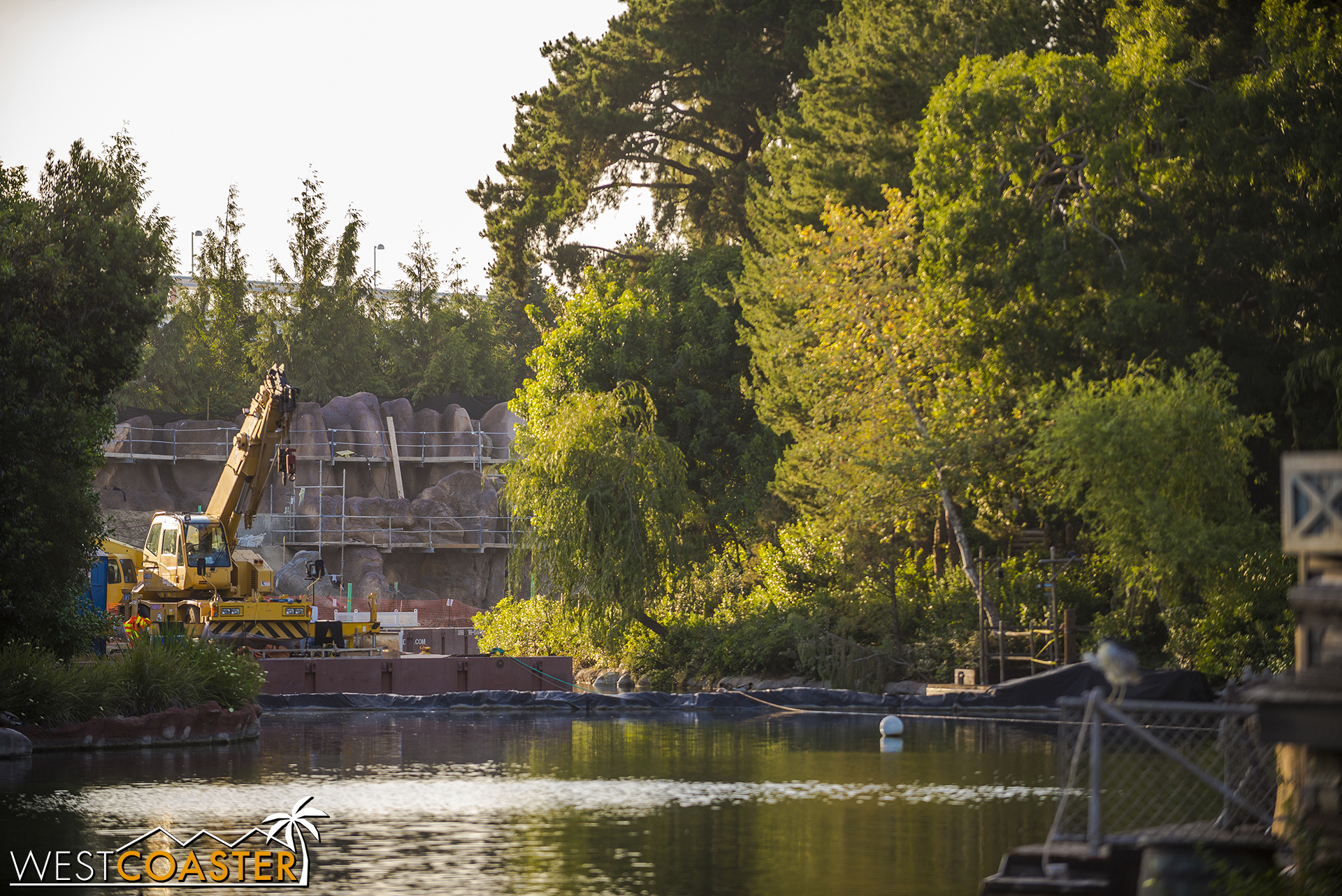  Another milestone has occurred over where the Rivers of America is dammed. 