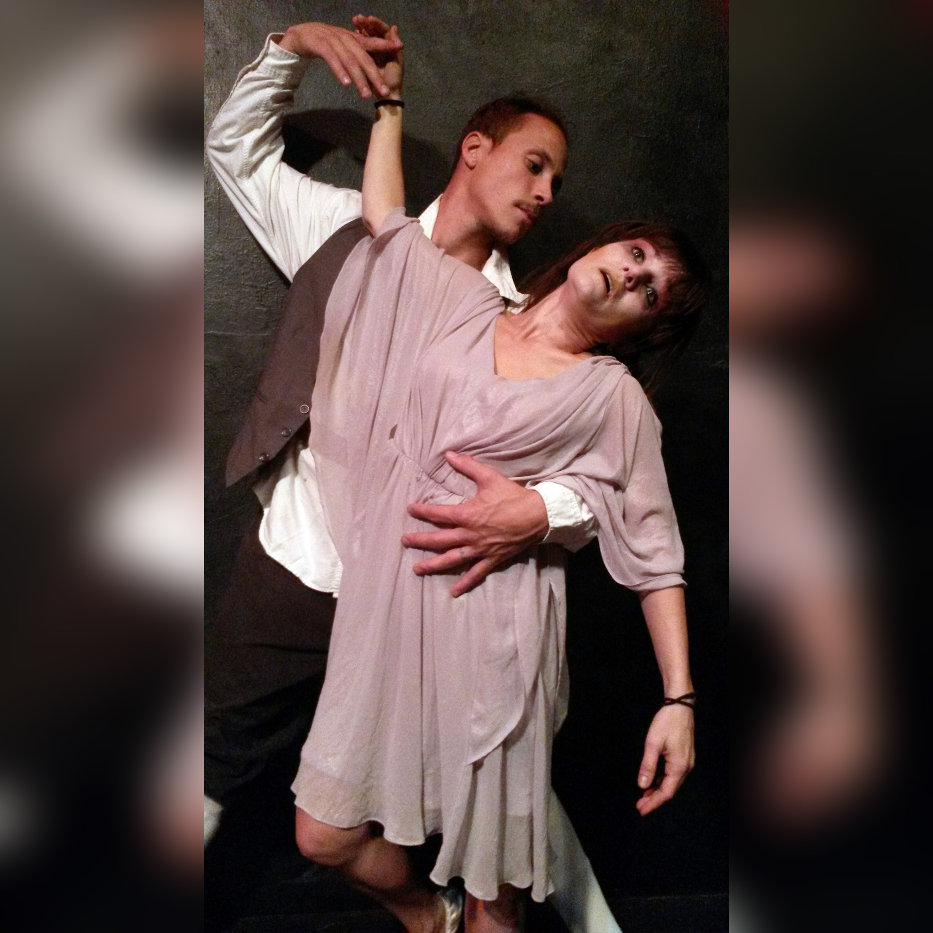 Juan Carlos Gough and Elif Savas in a haunting dance in Blood Alley 3 . (Image courtesy of Zombie Joe's Underground Theatre.)