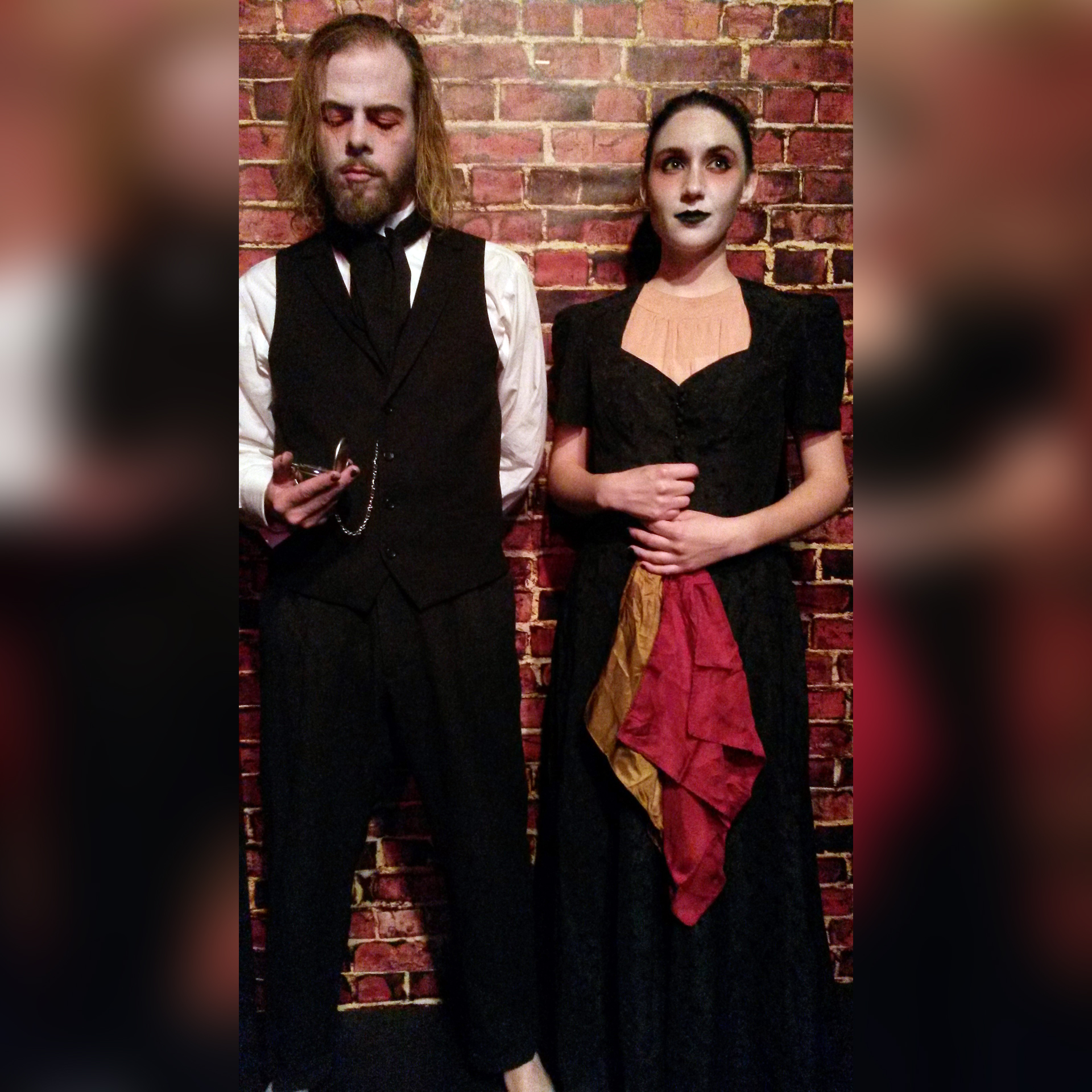 Jason Britt and Michelle Danyn pass the time in Blood Alley 3 before culminating in a disturbing climax to the scene. (Image courtesy of Zombie Joe's Underground Theatre.)
