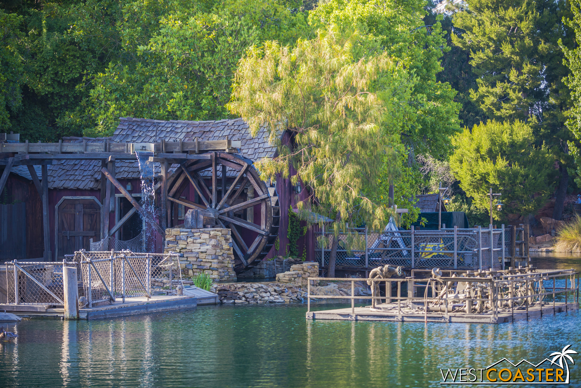  The water wheel to the right was also running. 