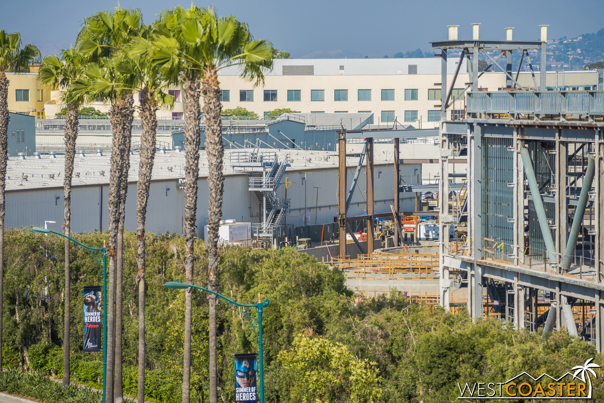  Meanwhile, the circular concrete footprints for the two ride rooms of the Millennium Falcon attraction remain relatively open. 