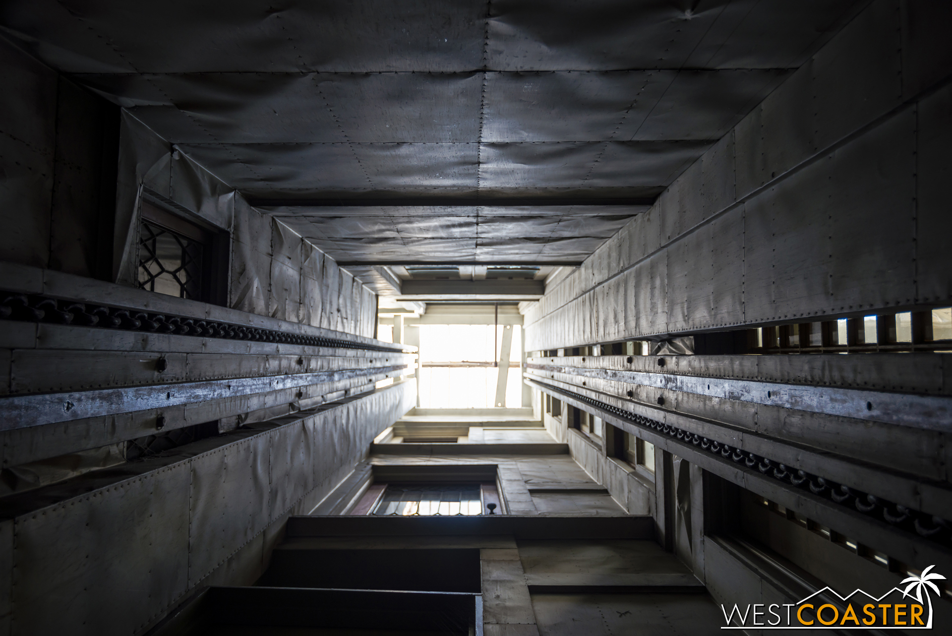 Looking up the same shaft.
