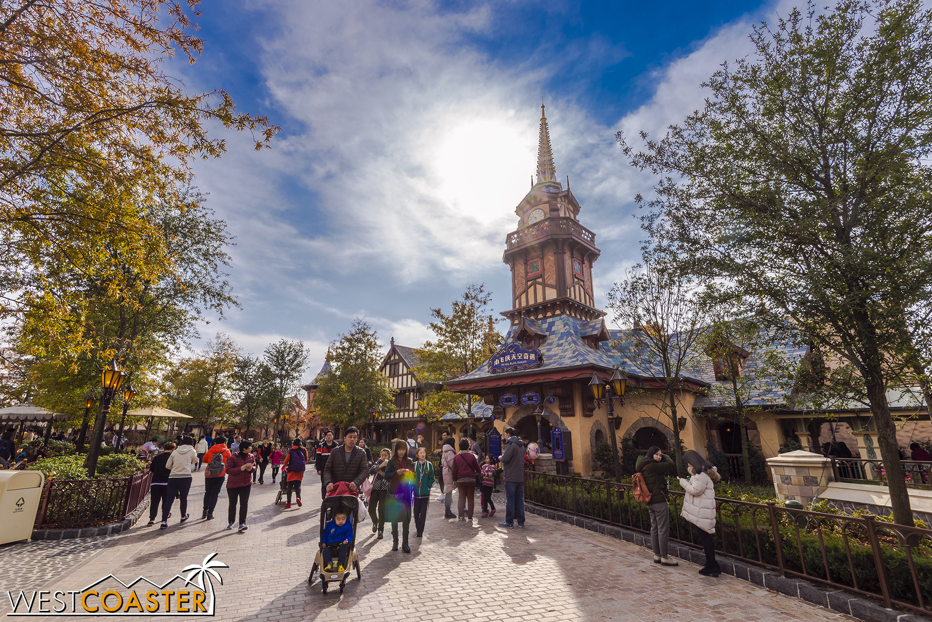 The exterior of Peter Pan's Flight in Fantasyland.
