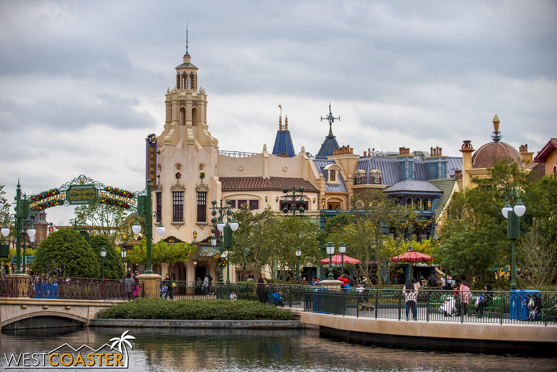 A familiar-looking tower rises up at the end of Mickey Avenue.