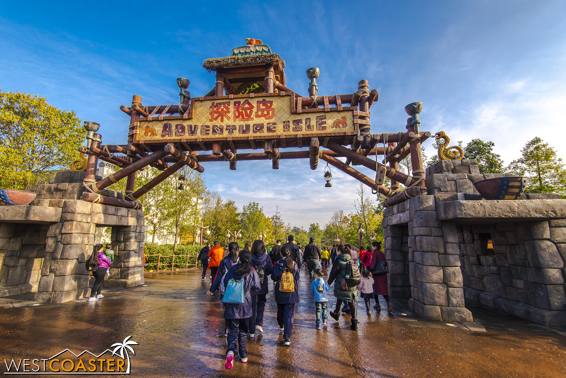 Entering Adventure Isle.