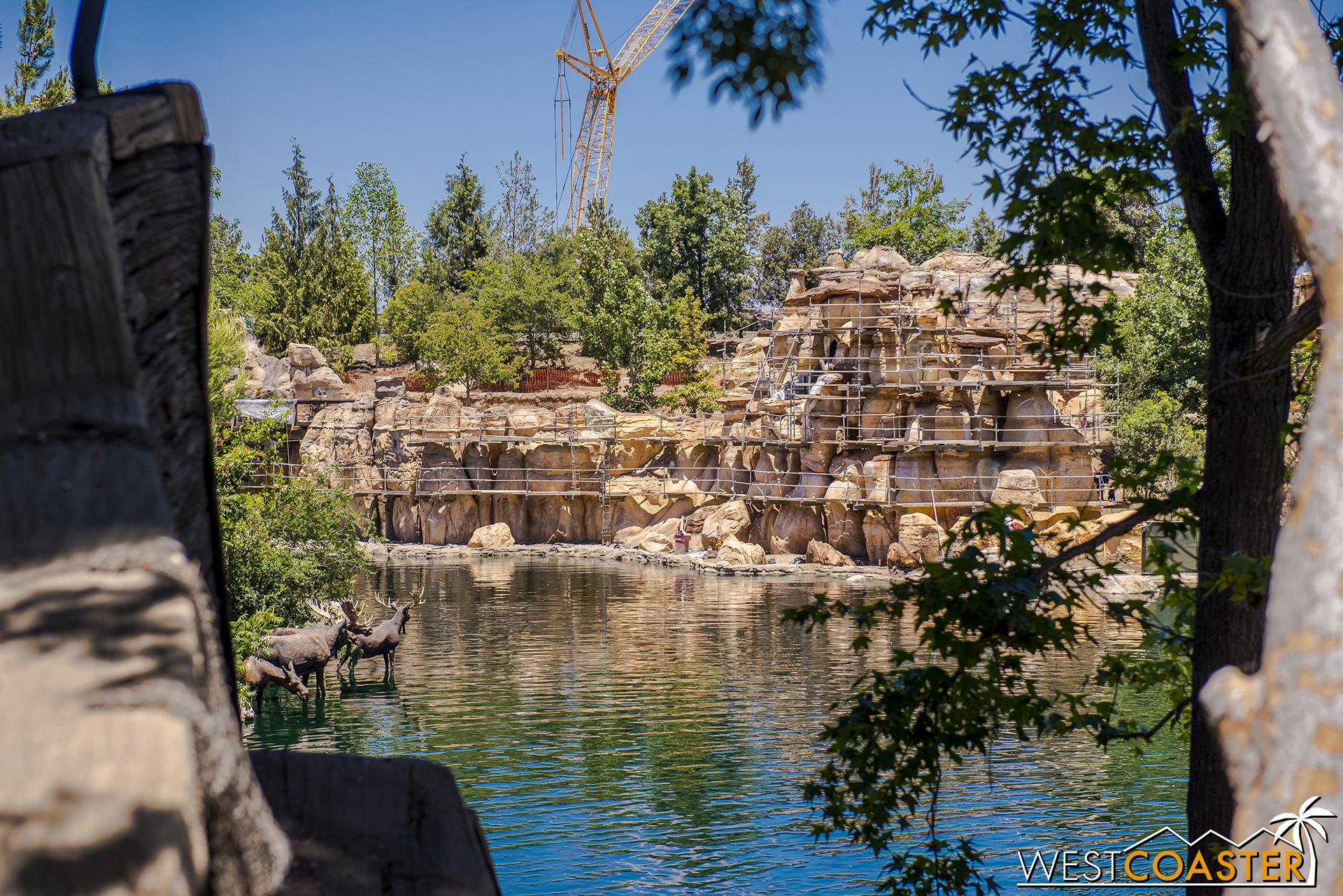  The re-routed part of the Rivers of America is getting new rockwork to blend into the Big Thunder Trail portion. 