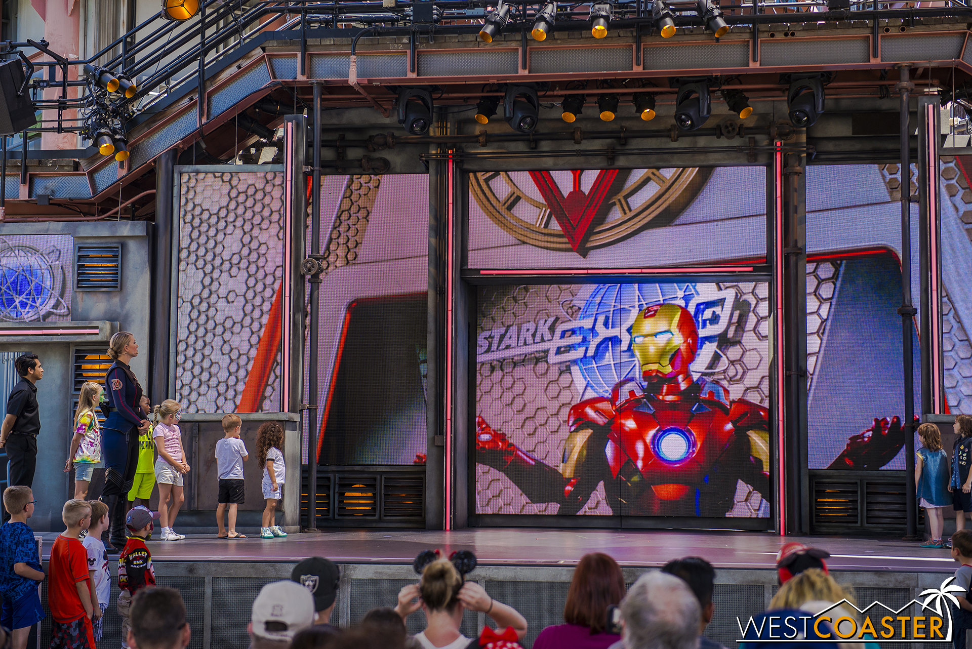  Iron Man makes an appearance "from Hong Kong" to give a pep talk.&nbsp; I appreciate the tie-in with Hong Kong Disneyland's Iron Man Experience attraction that just opened late last year. 