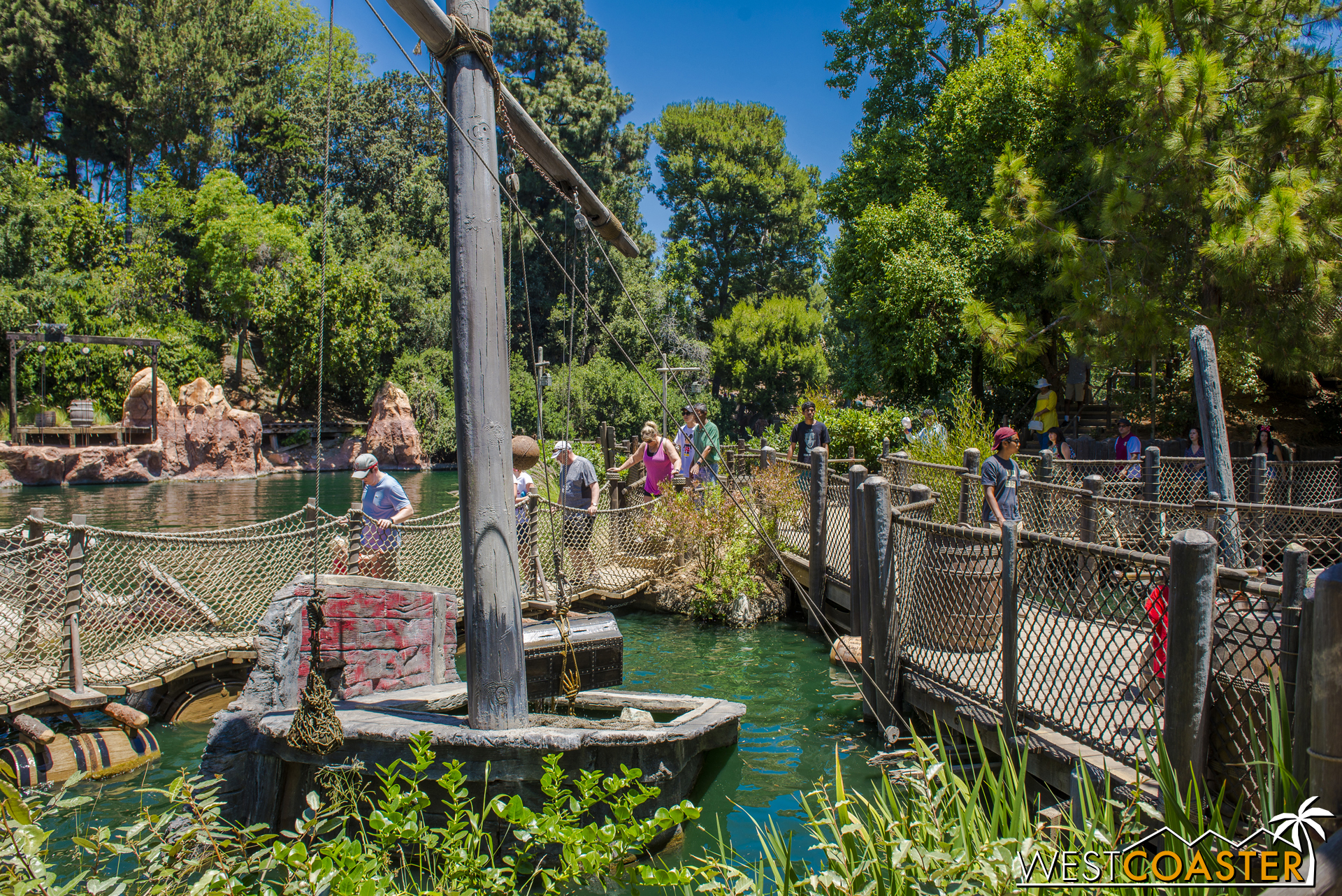  Fortunately, the pontoon bridge was open for guests to lurch across. 