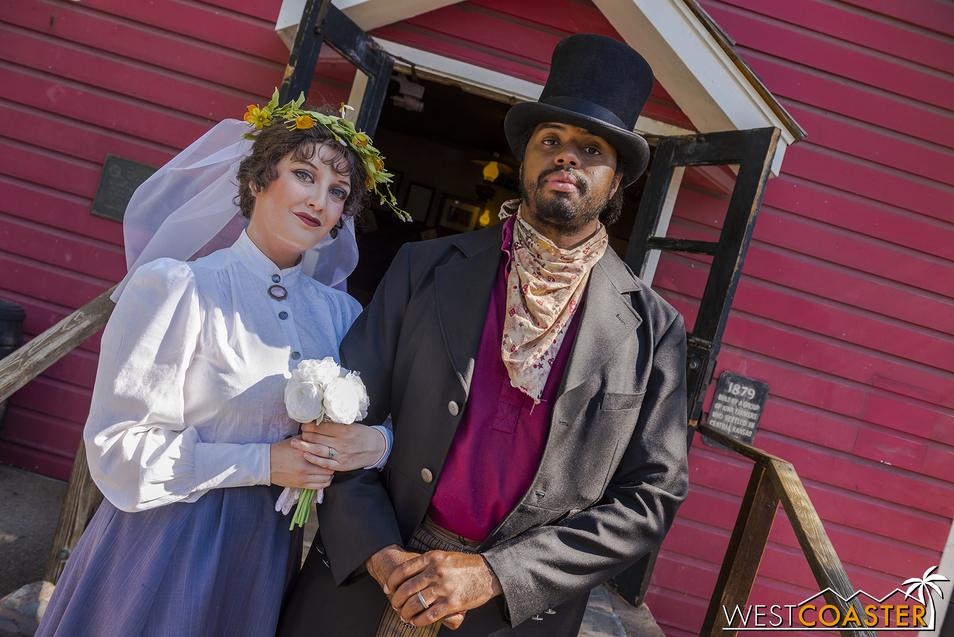  A charming wedding in front of the Schoolhouse between Maggie and town Dr. Dillard Marsh. 