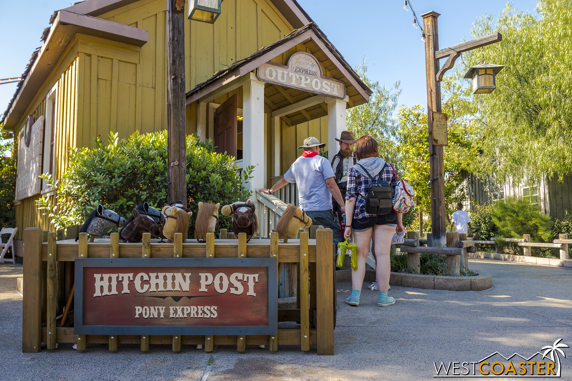  Over near the Pony Express roller coaster, a Pony Express office has opened. 