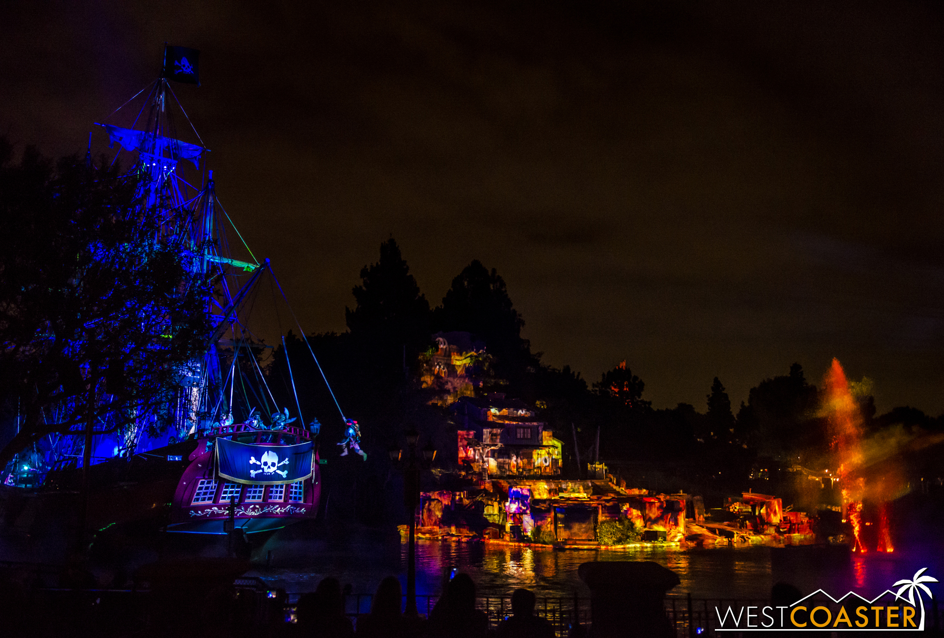  The absence of a giant, captain-eating crocodile doesn't prevent the final  Peter Pan  mimicking gesture--Captain Jack Sparrow swinging around the stern of the ship.&nbsp; 