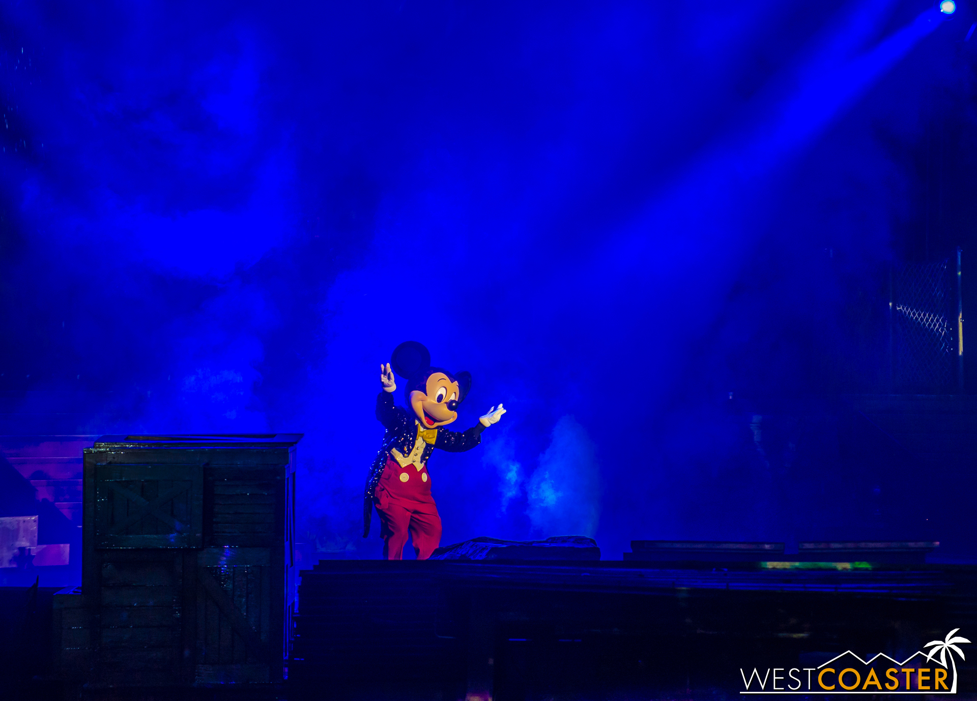  Of course, everything comes to a head when Sorcerer Mickey disappears from the top of the roof and reappears as regular Mickey. 