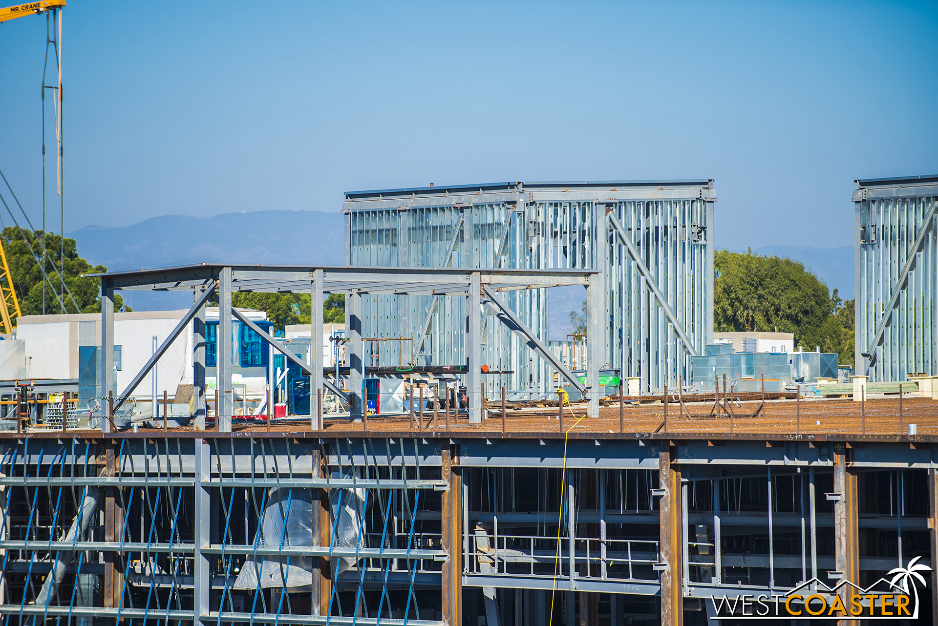  The large penthouses in the back are receiving metal stud framing to enclose them as well. 