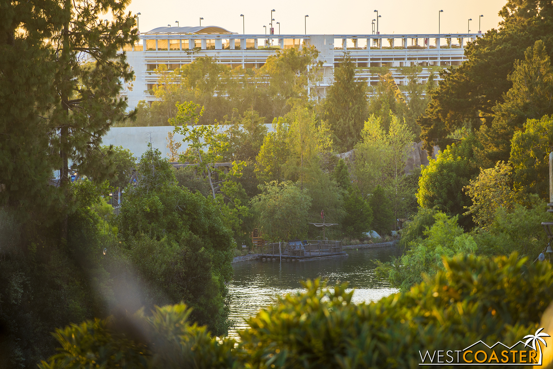  Here's a look over on the west side of the Rivers of America. 